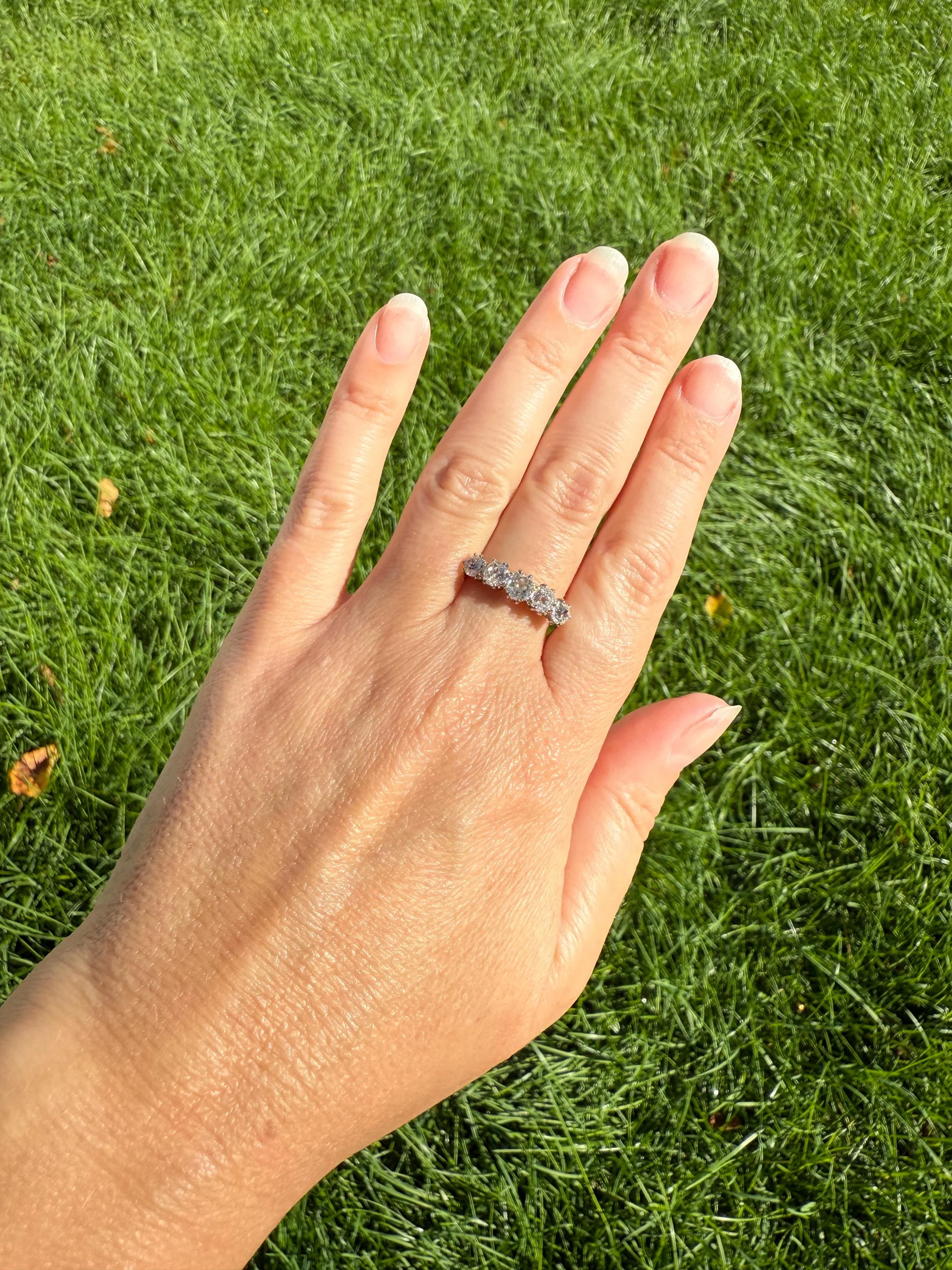 Five Stone Victorian Antique 1.75 CARAT Old Mine Cut DIAMOND Tall Stacker Ring 18k Gold Skinny Band Wedding Anniversary - Image 7