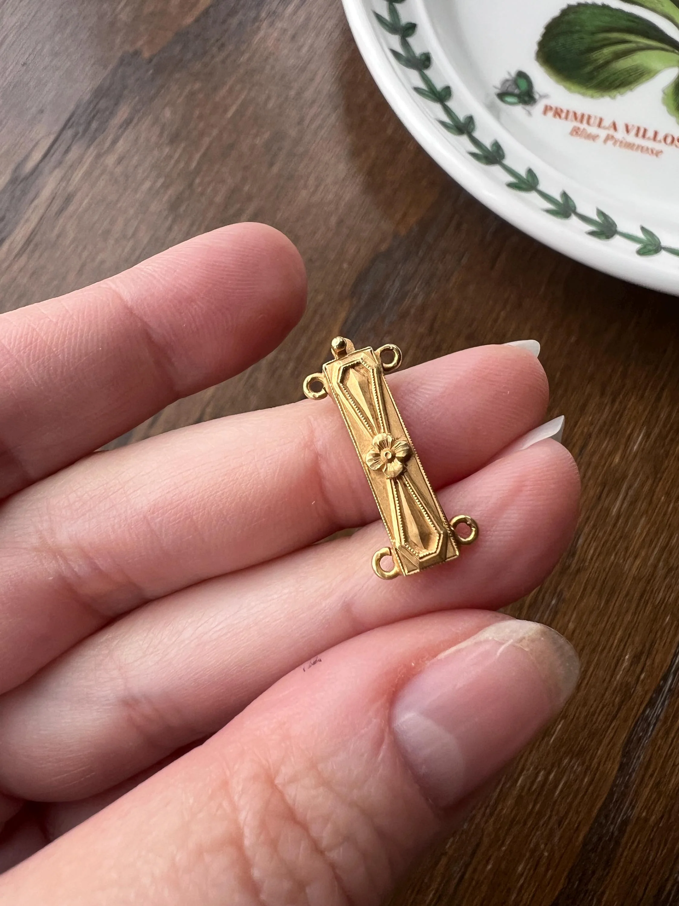 FORGET Me NOT Floral CLASP Pendant 14k Gold Victorian Antique Necklace Extender Connector Parts Findings Neckmess Neckstack Figural Flower - Image 5