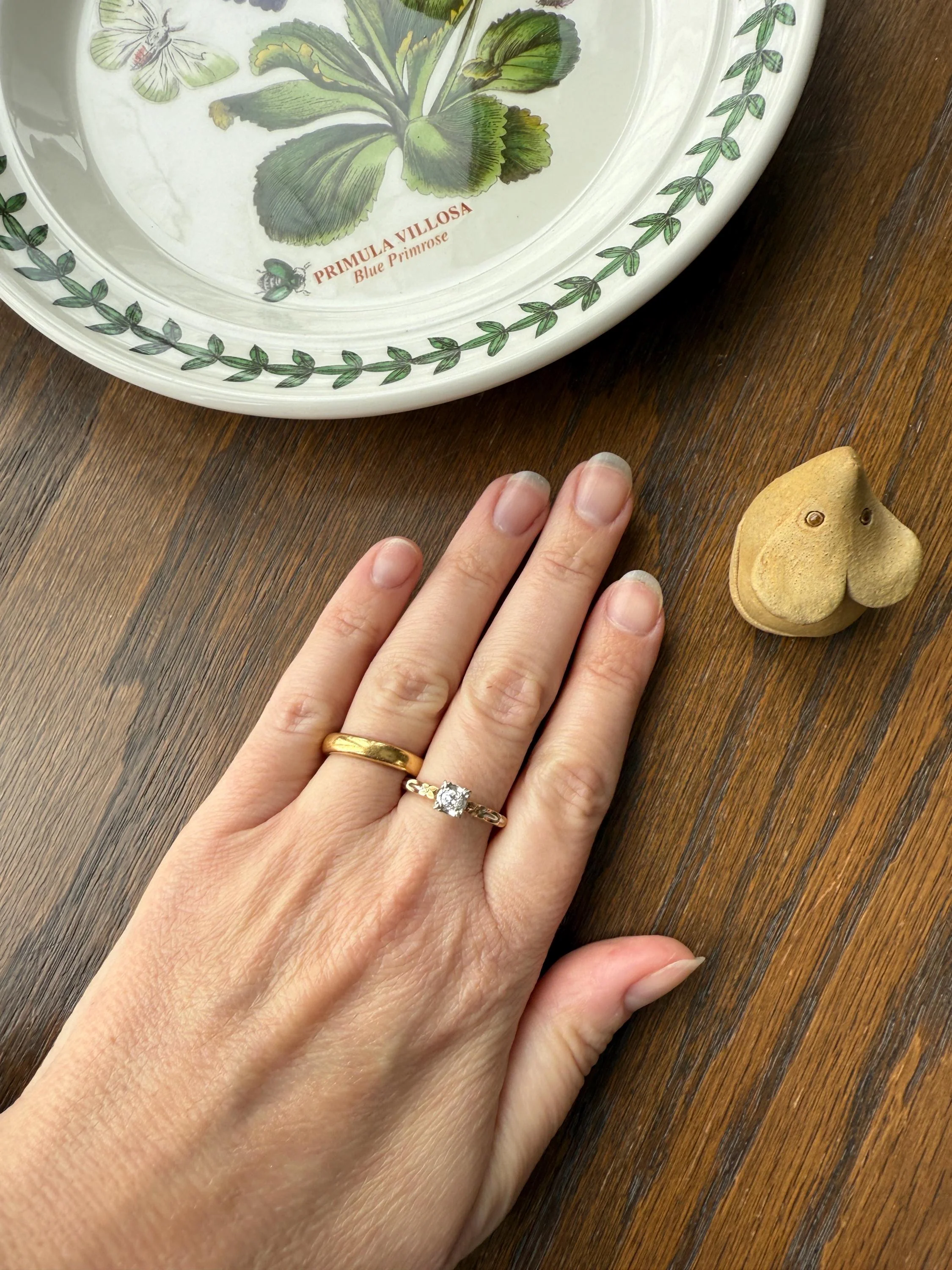 FORGET Me NOT Floral Sweetie Antique Old European Cut Diamond Solitaire Engagement Wedding Ring Stacker Band 14k Gold JR Wood Art Deco - Image 15