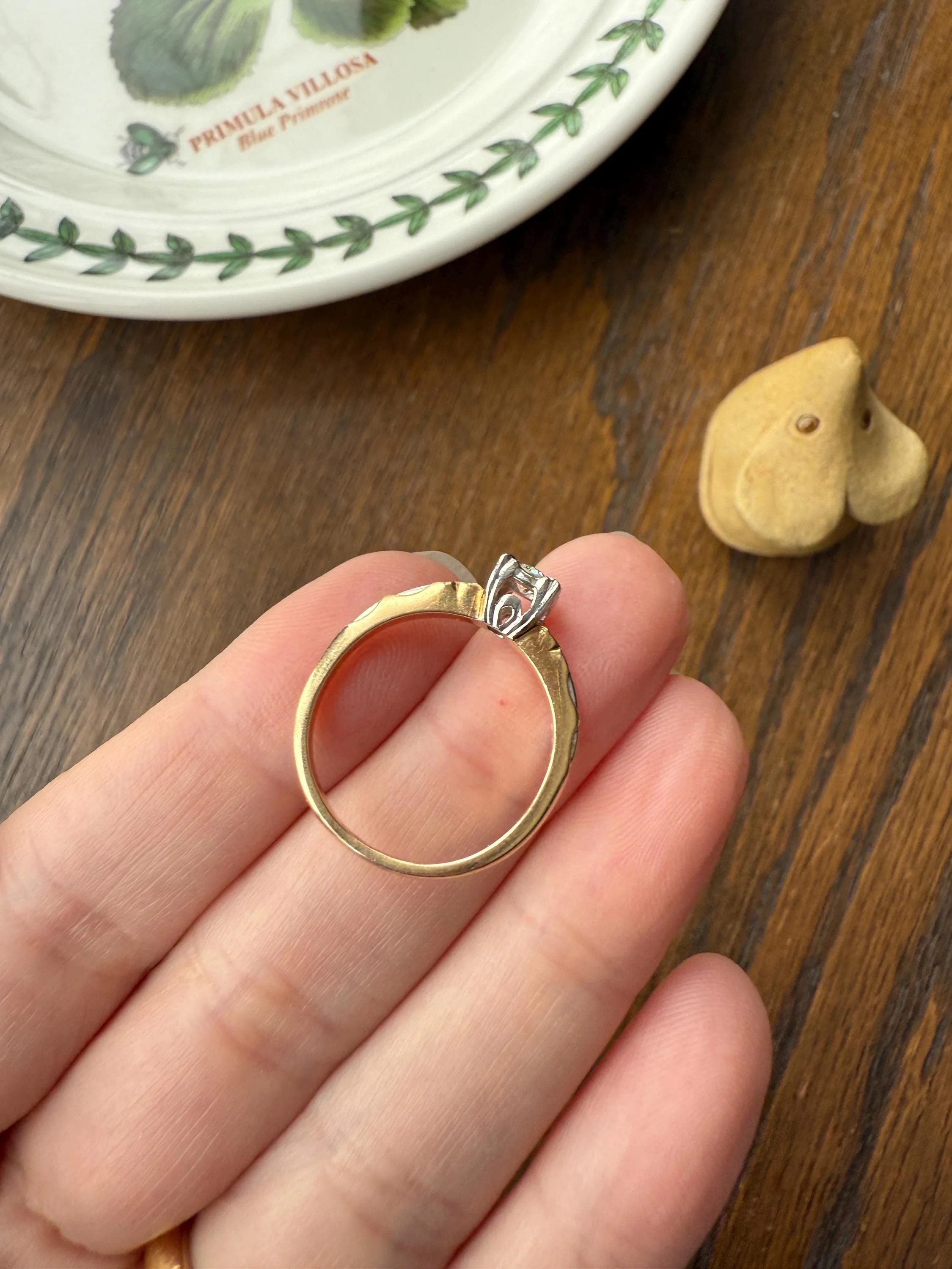 FORGET Me NOT Floral Sweetie Antique Old European Cut Diamond Solitaire Engagement Wedding Ring Stacker Band 14k Gold JR Wood Art Deco - Image 20