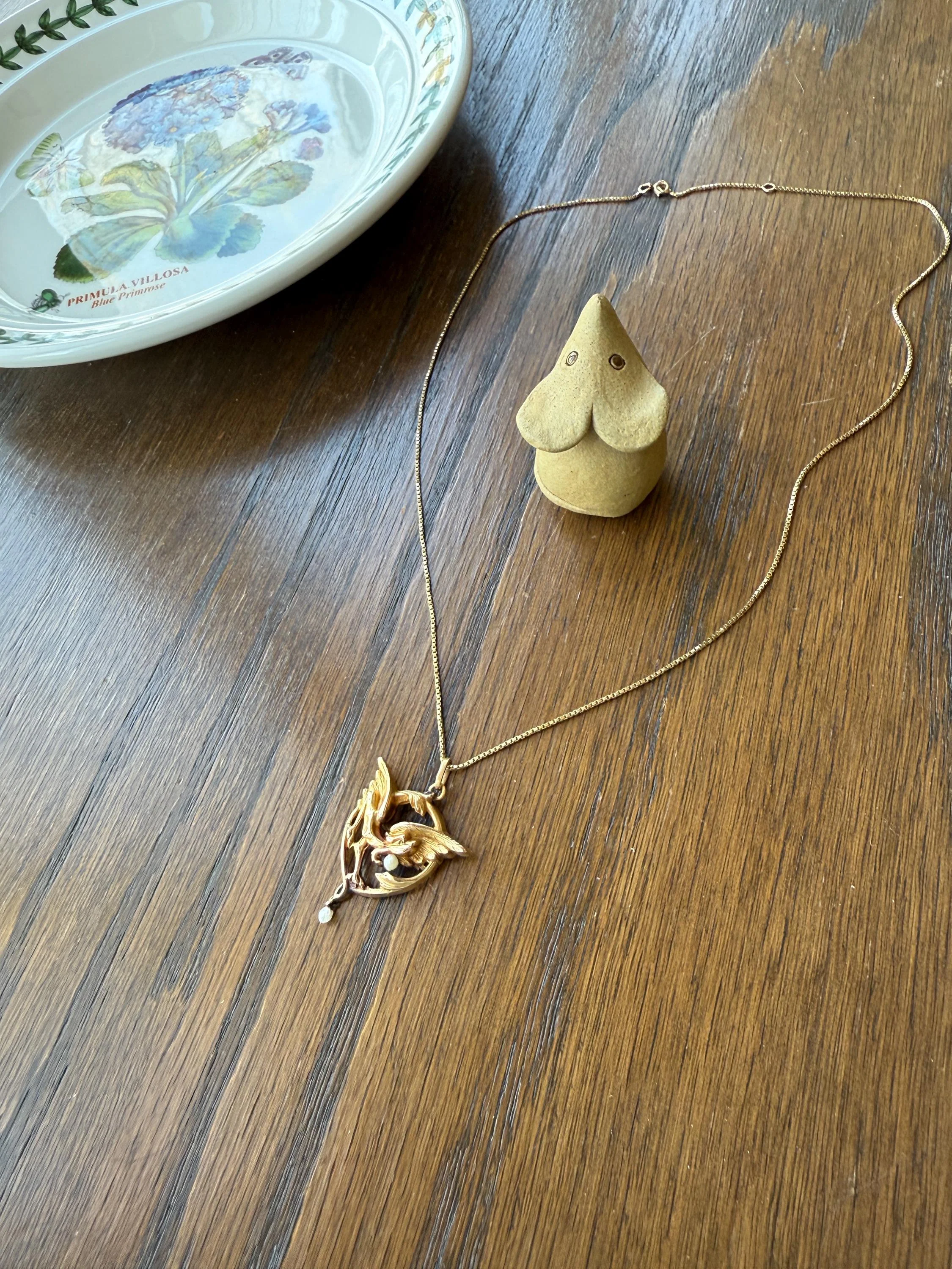 FRENCH Antique 18k Gold DRAGON Pendant on Chain Necklace Solid Chimera Griffin Winged Beast FIGURAL Pearl Victorian Belle Epoque Lifelike - Image 16