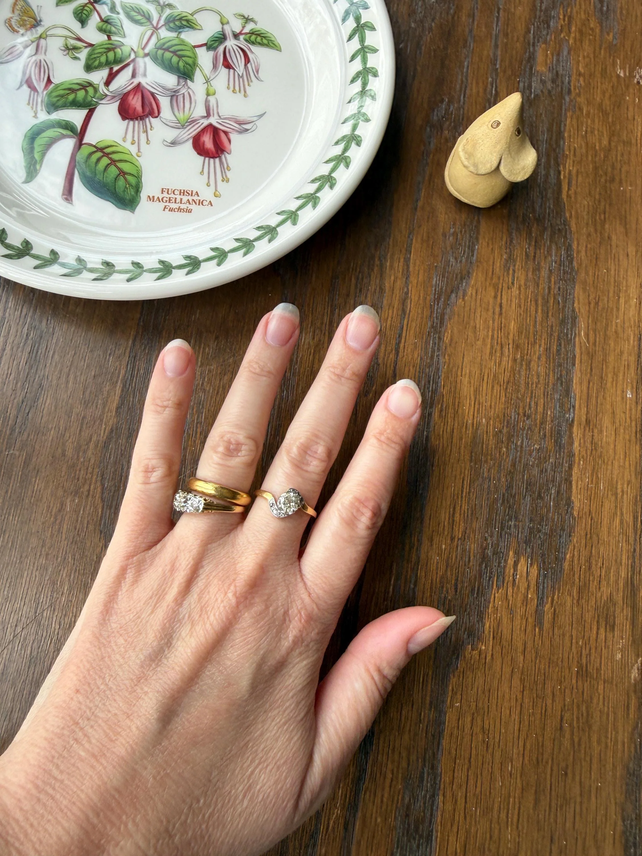 French Antique .6 Carat Natural Old Mine Rose Cut DIAMOND Solitaire Swirling Bypass 18k Gold Solid Ring Ornate Stacker Unique Engagement - Image 17