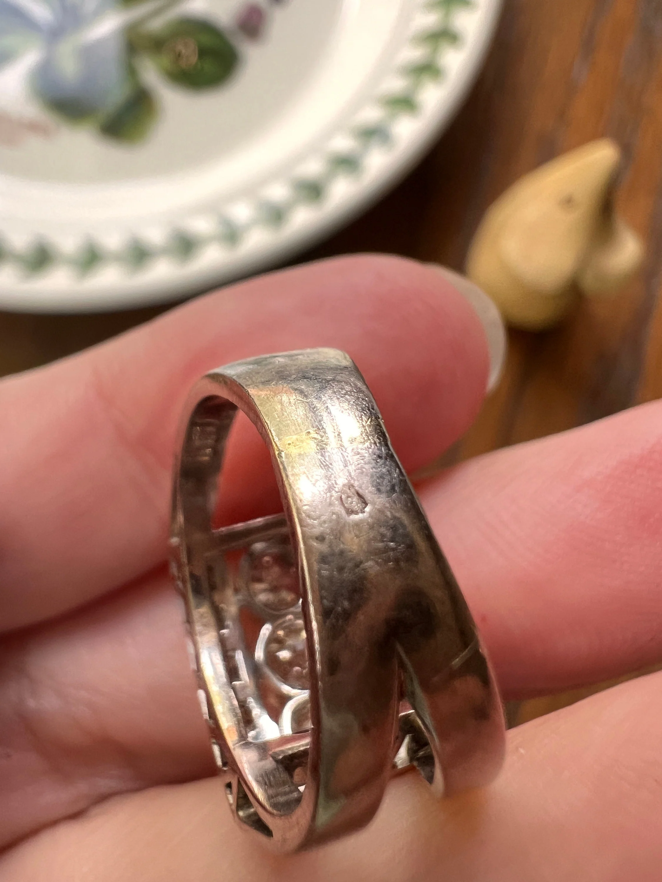 French Antique .85 Carat Old Mine Cut DIAMOND Linear Tank Ring 18k White Gold Romantic Gift Chunky Belle Epoque Geometric Rectangular .85Ctw - Image 8