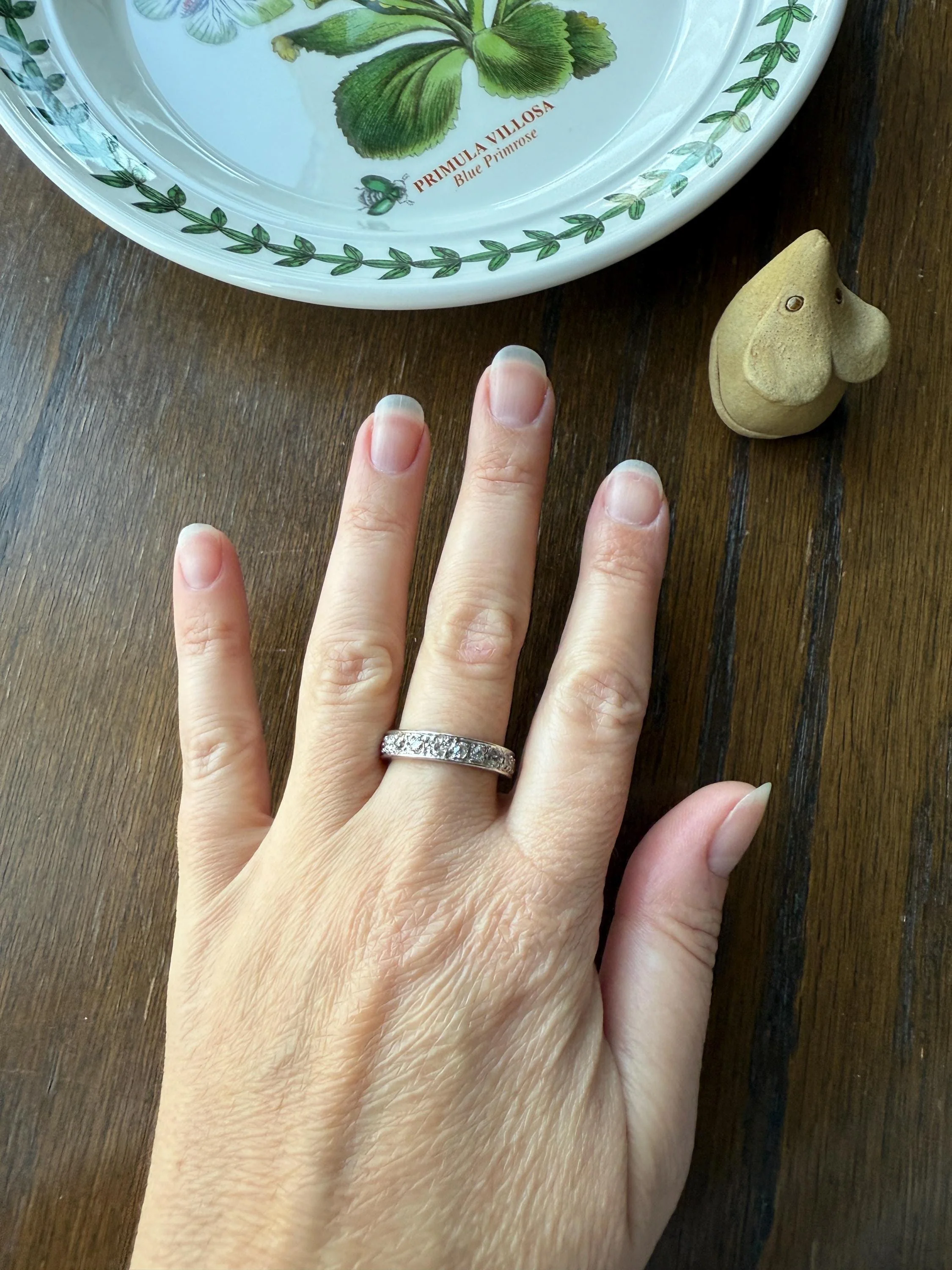FRENCH Antique Edwardian Art Deco 1.6 Carat 20 Old Mine European Cut DiAMOND Platinum FuLL ETERNITY Band Ring Wedding 1.6Ctw Tdw OMC Stacker - Image 18