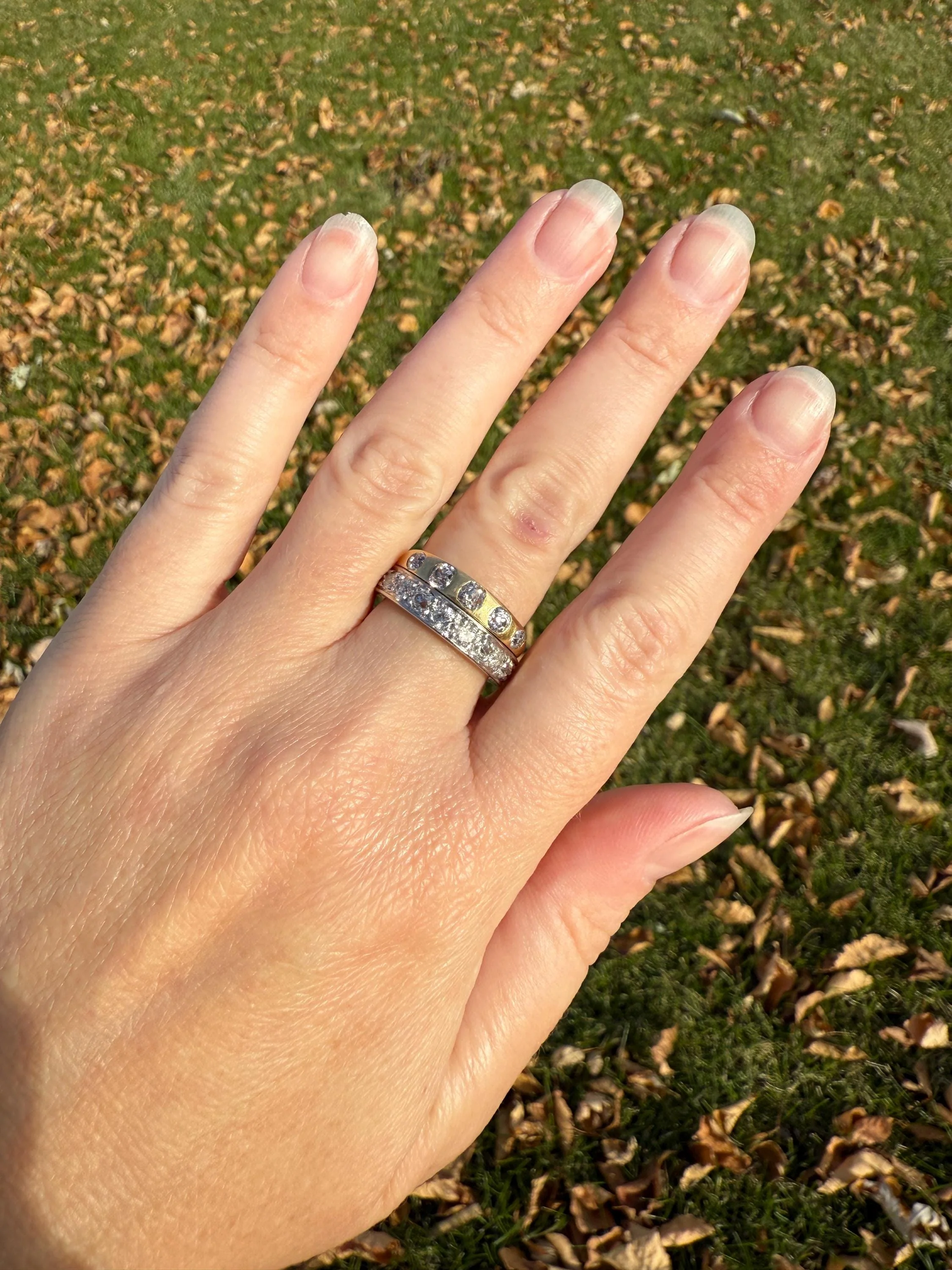 FRENCH Antique Edwardian Art Deco 1.6 Carat 20 Old Mine European Cut DiAMOND Platinum FuLL ETERNITY Band Ring Wedding 1.6Ctw Tdw OMC Stacker - Image 9