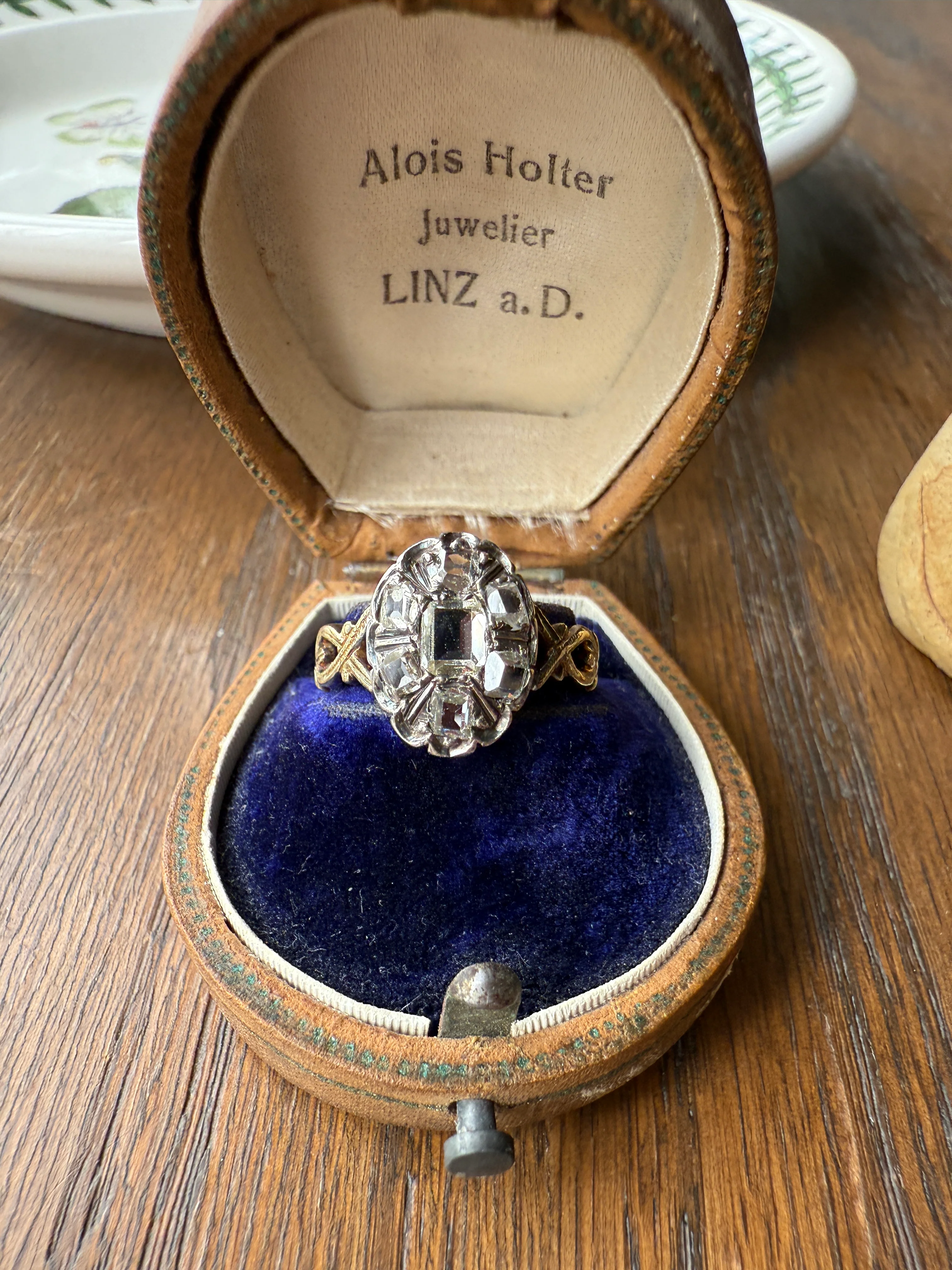 French Early Victorian Era Antique Open Back Table Cut DIAMOND Oval Cluster Ring 18k Gold Scarce Romantic Gift 1800s Ornate Band Stacker - Image 19