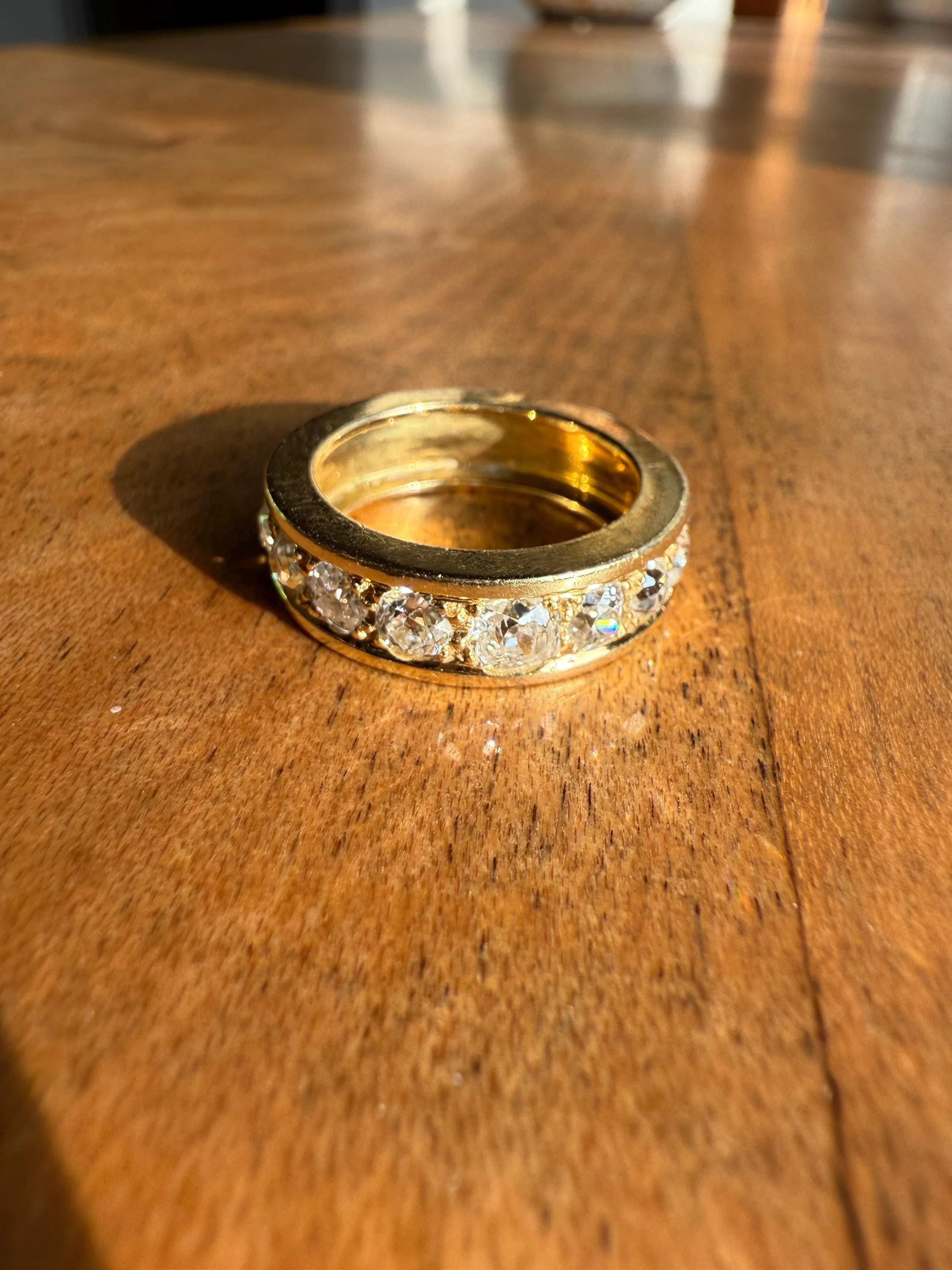 French Vintage 2 Carats Nine Stone Band Chunky Half Hoop Ring Antique Old Mine Cut DIAMOND 8.9g 18k Gold Solid Stacker Heavy Cigar 2Ctw OMC - Image 14