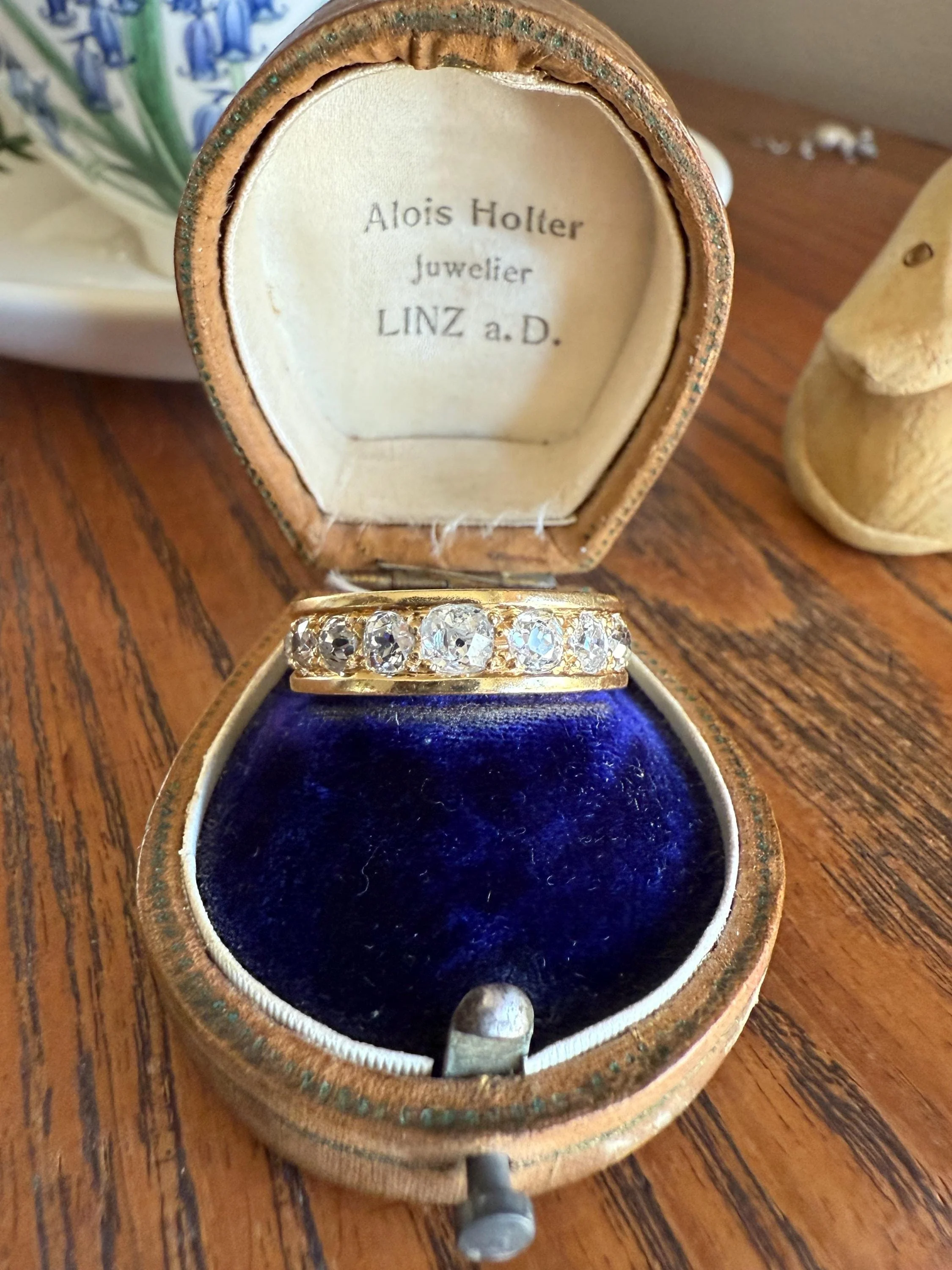 French Vintage 2 Carats Nine Stone Band Chunky Half Hoop Ring Antique Old Mine Cut DIAMOND 8.9g 18k Gold Solid Stacker Heavy Cigar 2Ctw OMC - Image 3