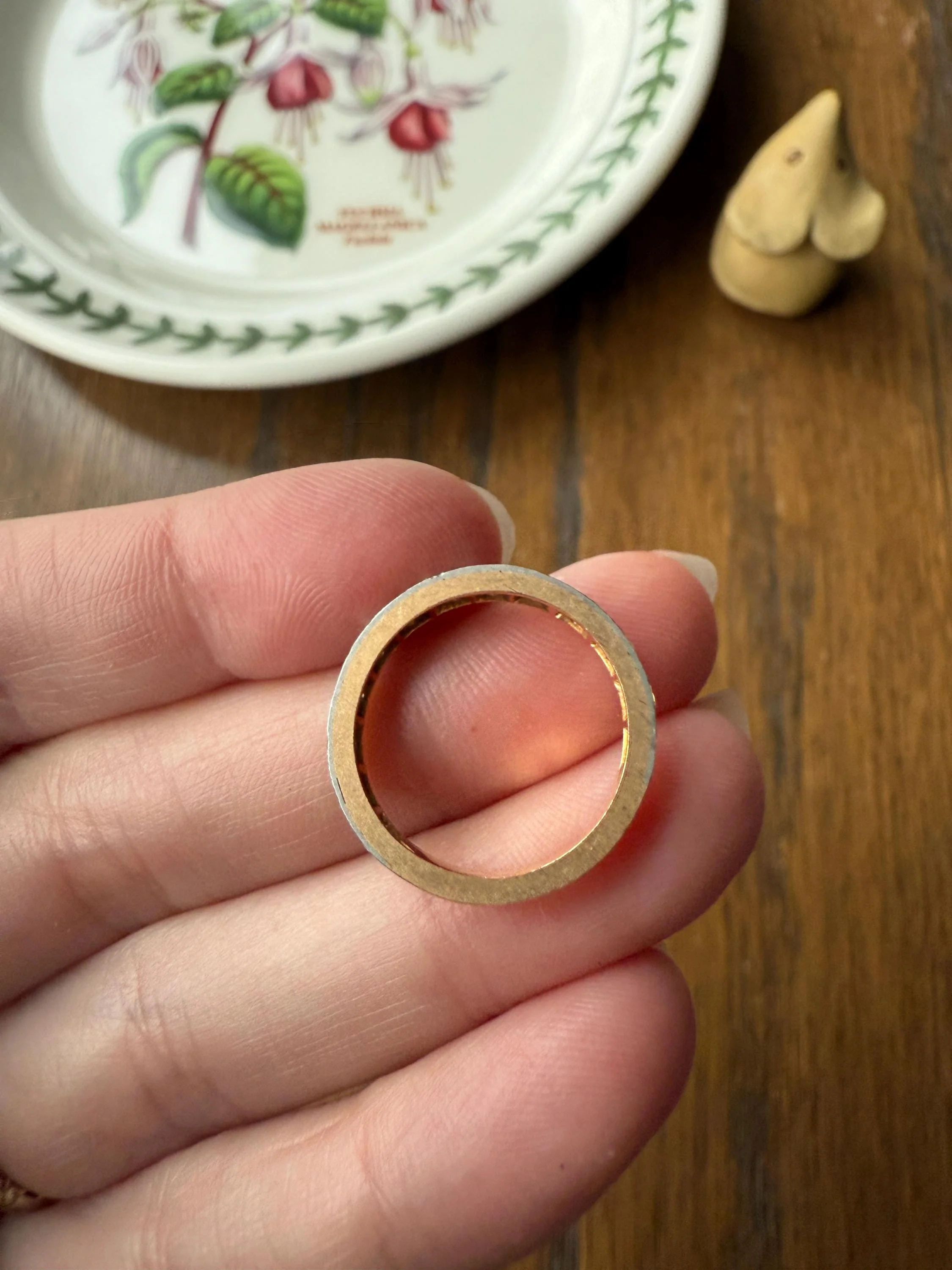French Vintage Almost Eternity Thirteen (13) 1.8 Carat Tdw Transitional Cut Diamond Wedding Cigar Band Ring 3/4 Hoop 18k Gold Platinum Stacker Half Hoop - Image 13