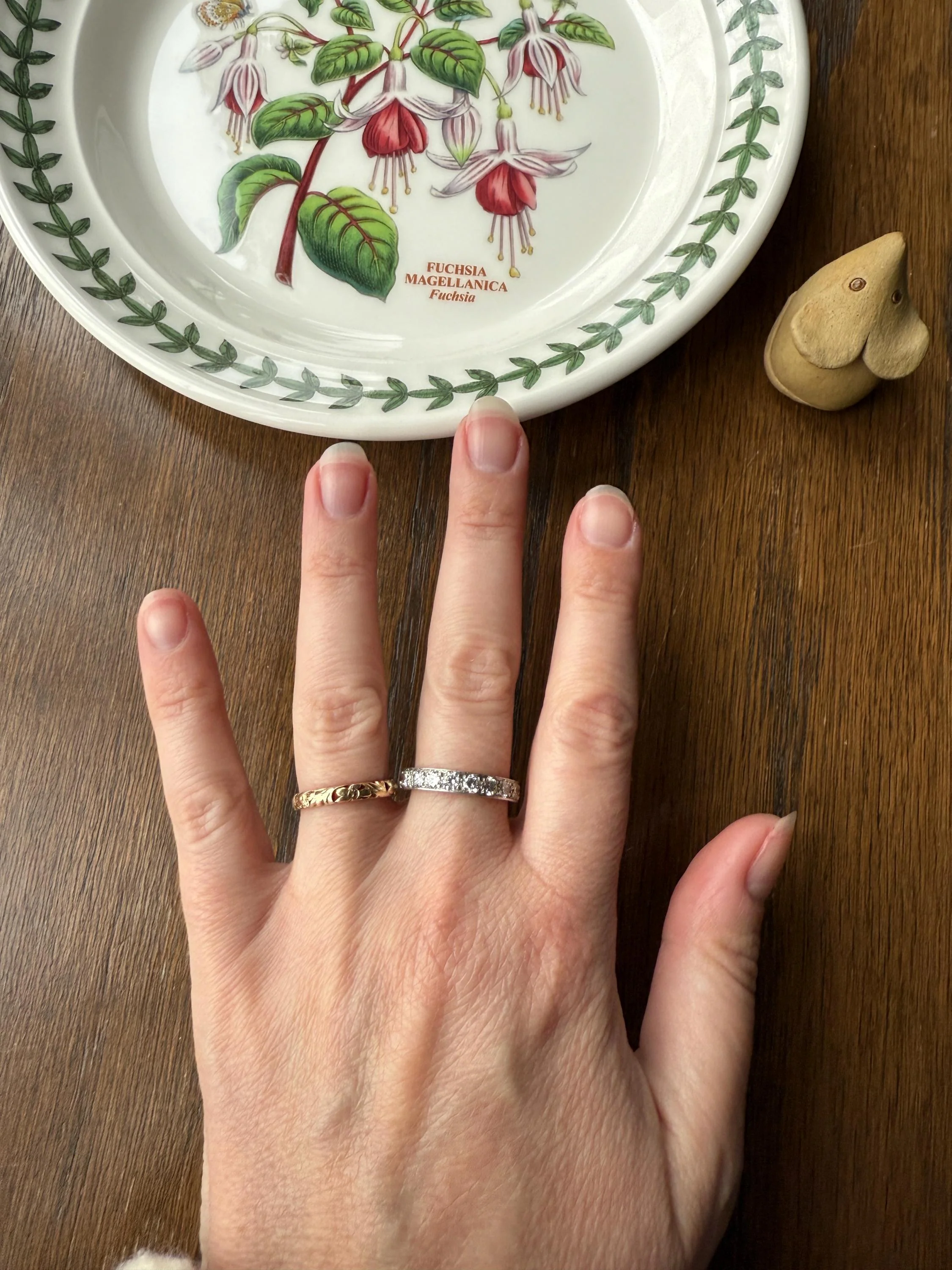French Vintage Almost Eternity Thirteen (13) 1.8 Carat Tdw Transitional Cut Diamond Wedding Cigar Band Ring 3/4 Hoop 18k Gold Platinum Stacker Half Hoop - Image 18
