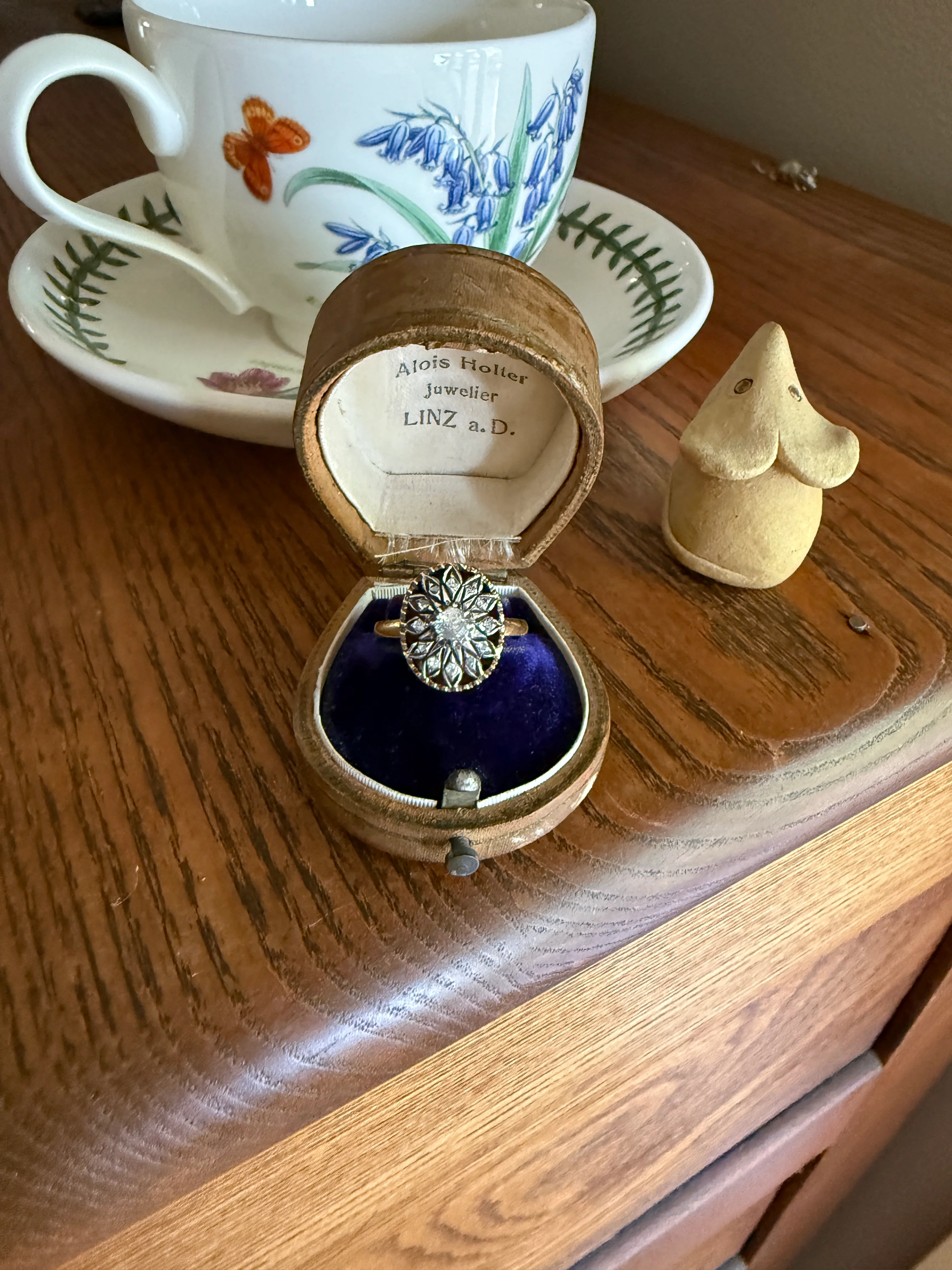 Georgian Era Antique Spanish Iberian Rose Cut Diamond Ring Oval Floral Sunburst Cupped Domed Back 18k Gold Silver - Image 13