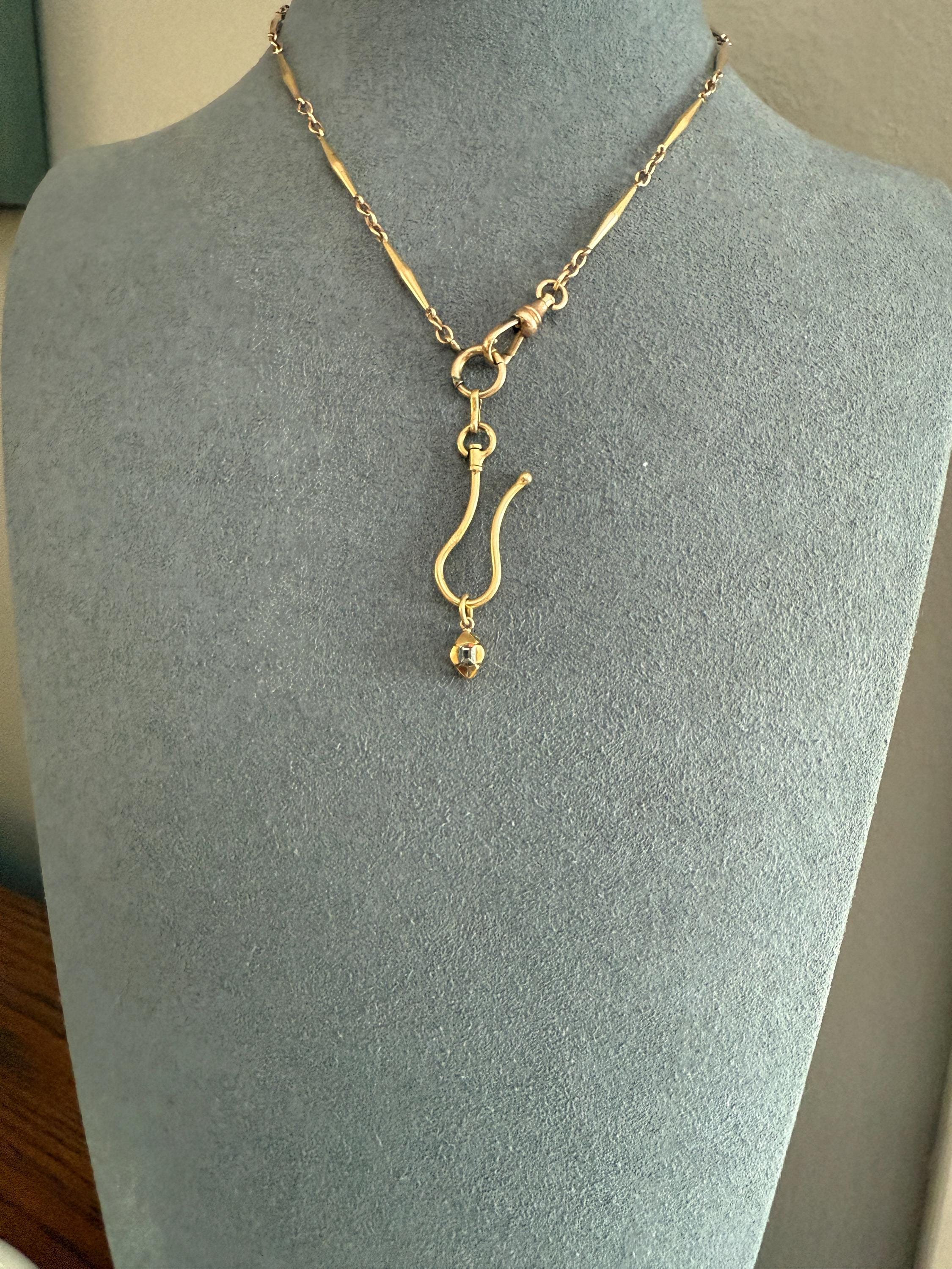 GEORGIAN Era Table Cut DIAMOND Eye Clean Teensiest Tiniest Pendant 18k Gold Pie Crust Bracelet or Necklace Charm Dainty Minimalist Drop - Image 13