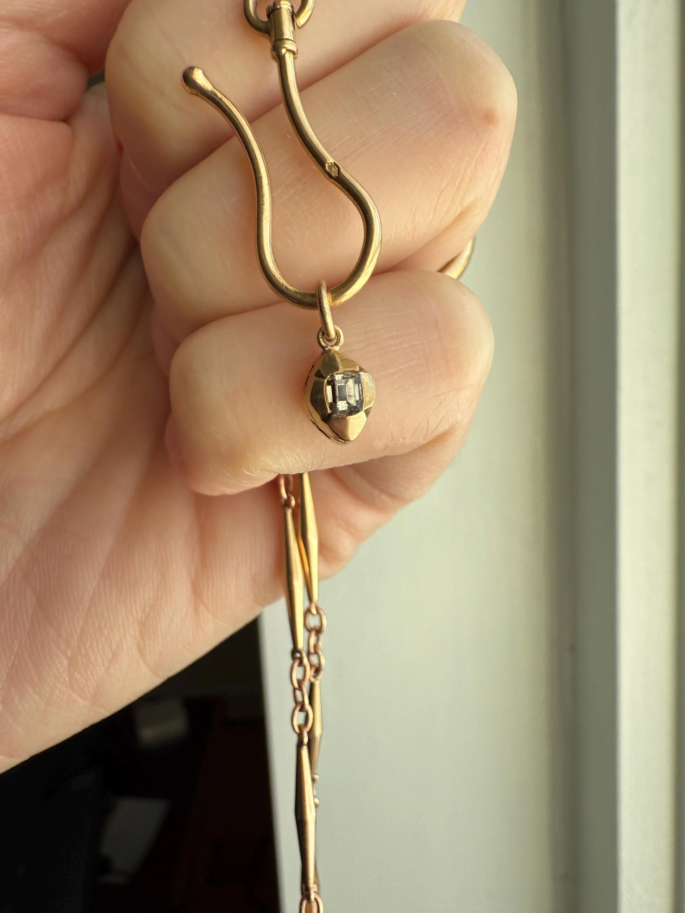 GEORGIAN Era Table Cut DIAMOND Eye Clean Teensiest Tiniest Pendant 18k Gold Pie Crust Bracelet or Necklace Charm Dainty Minimalist Drop - Image 14