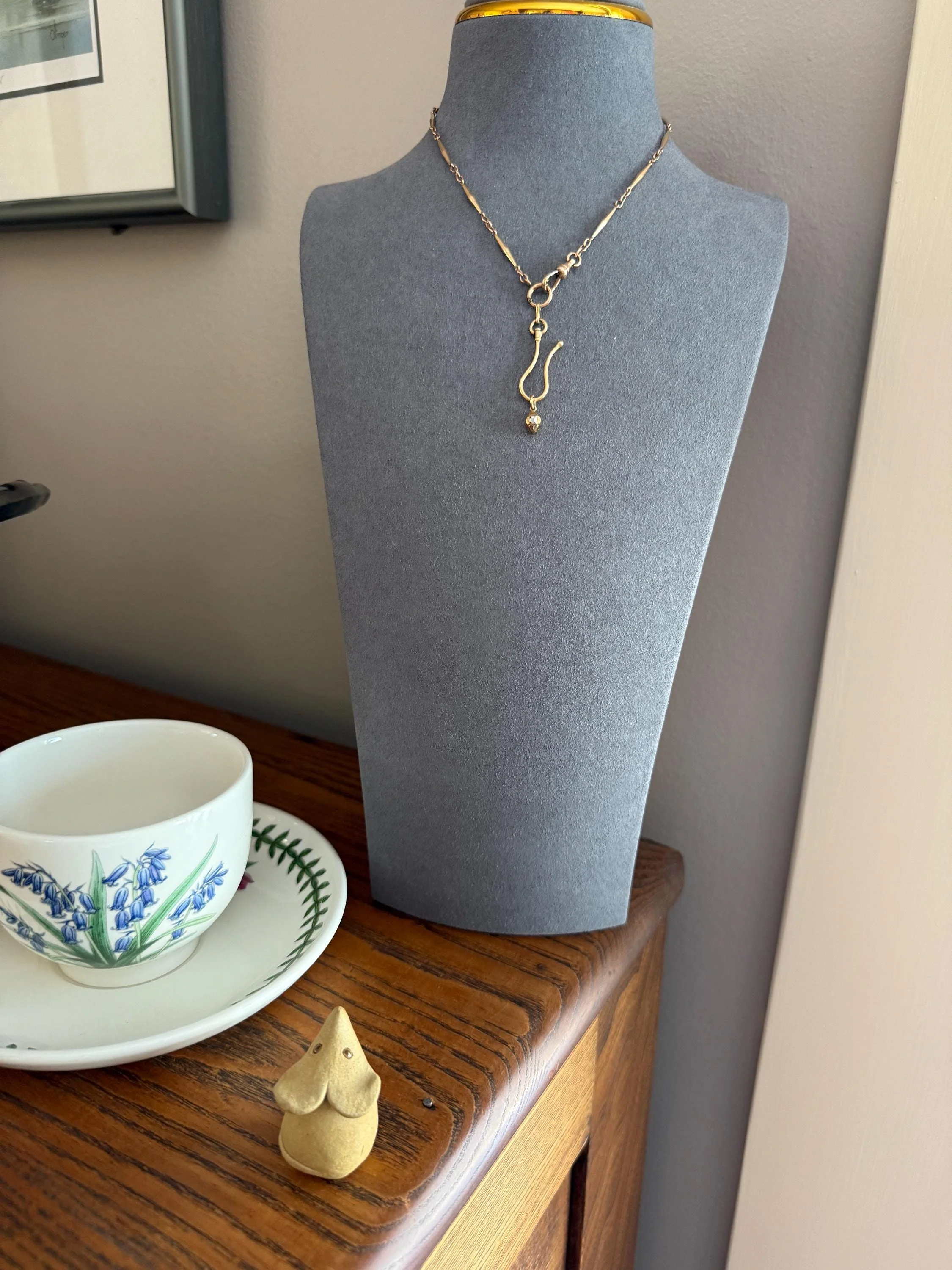 GEORGIAN Era Table Cut DIAMOND Eye Clean Teensiest Tiniest Pendant 18k Gold Pie Crust Bracelet or Necklace Charm Dainty Minimalist Drop - Image 16