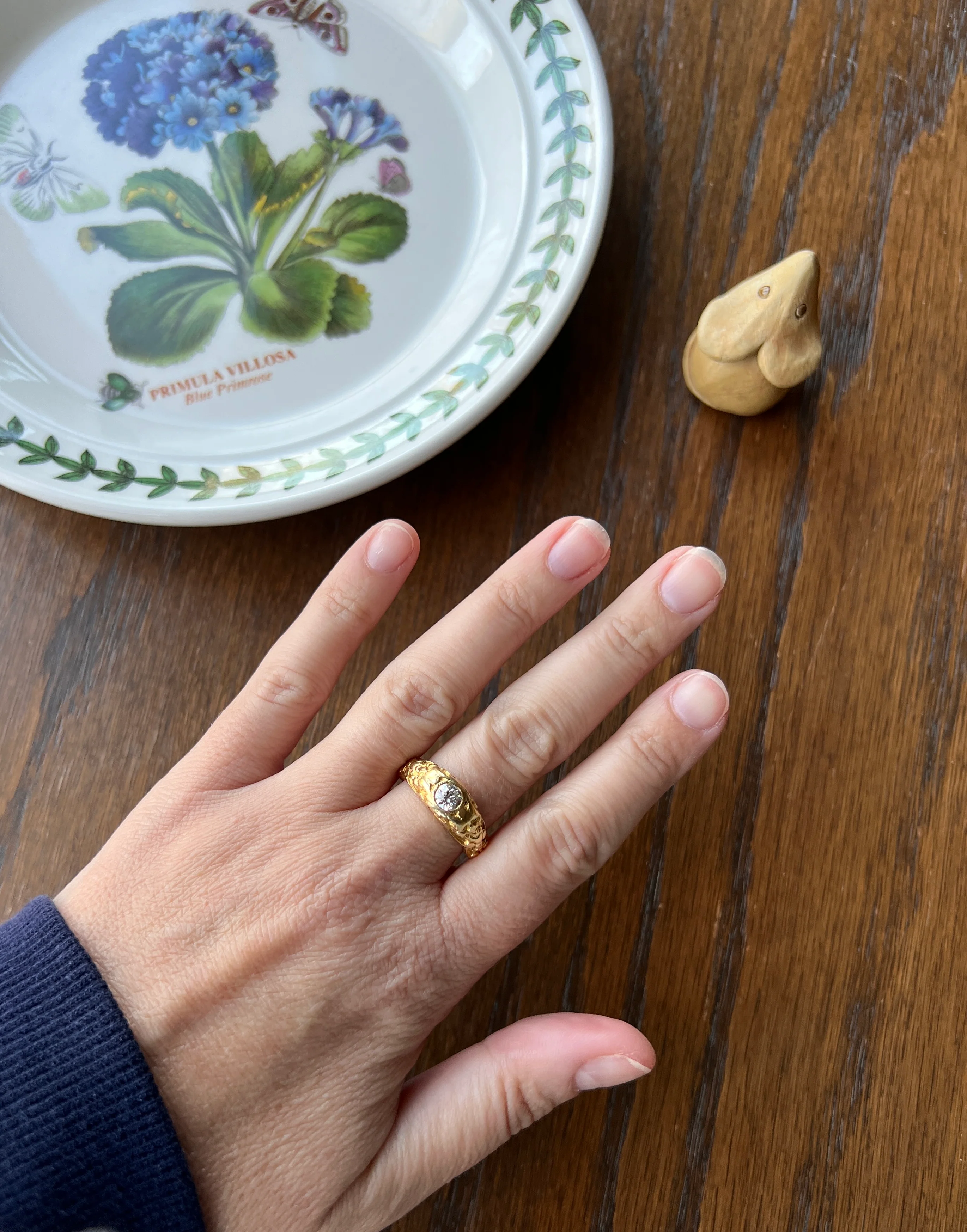 Handsome DEVIL Antique Old Mine Cut DIAMOND Ring 8g 18k Gold FACES Chunky Ring French Art Nouveau Figural 3D - Image 13