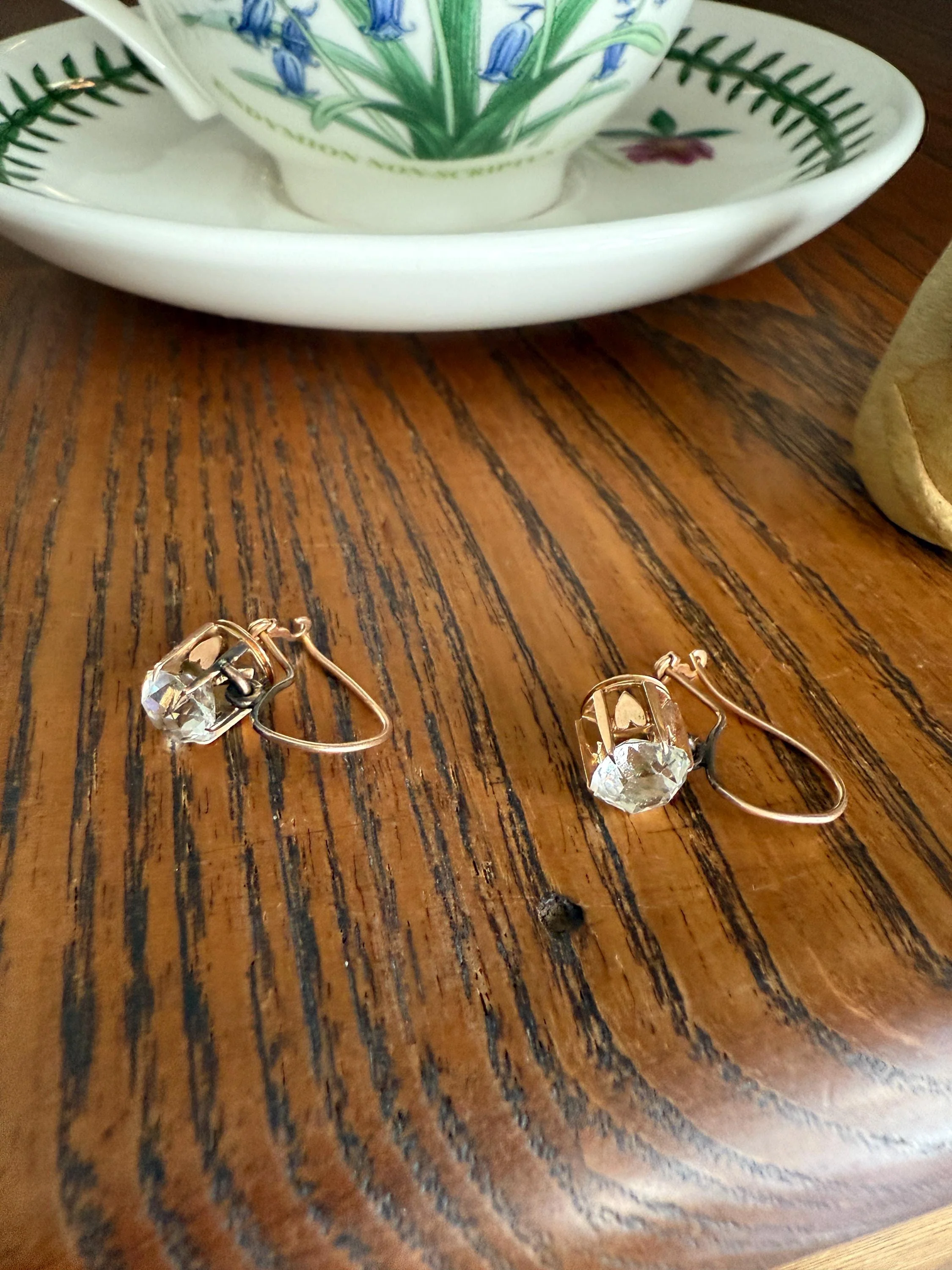 HEARTS 3.3 Carat Super Chunky Old Cut Paste Dangle Earrings 14k Gold Romantic Gift Bridal Something Old Wedding Jewelry Figural - Image 14
