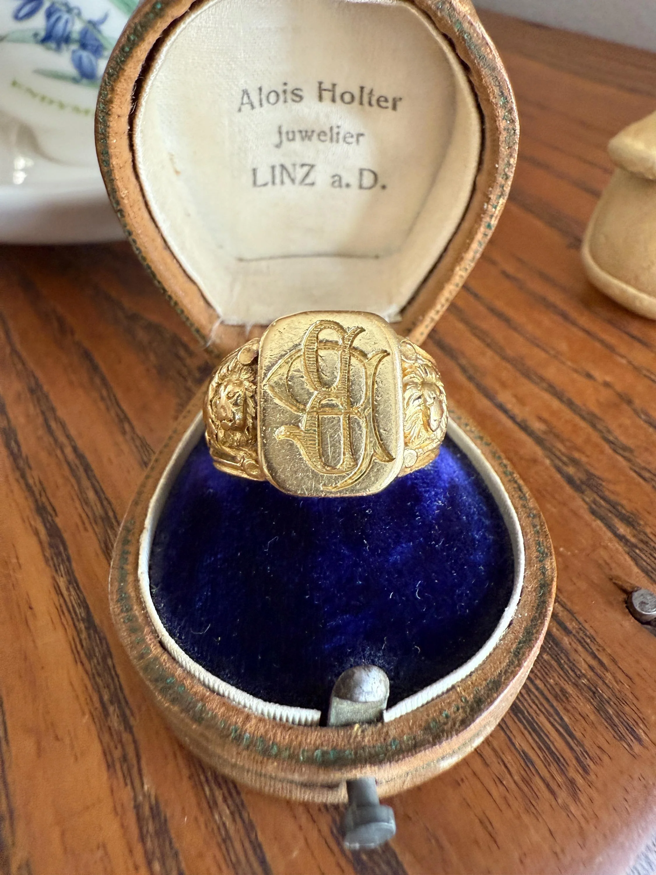 HEAVY Antique LION Chunky SIGNET 15.2g 18k Gold Solid Ring French Figural Animal Head Initial Wax Seal Pb Bp Intaglio Sturdy Band Unisex Man - Image 8