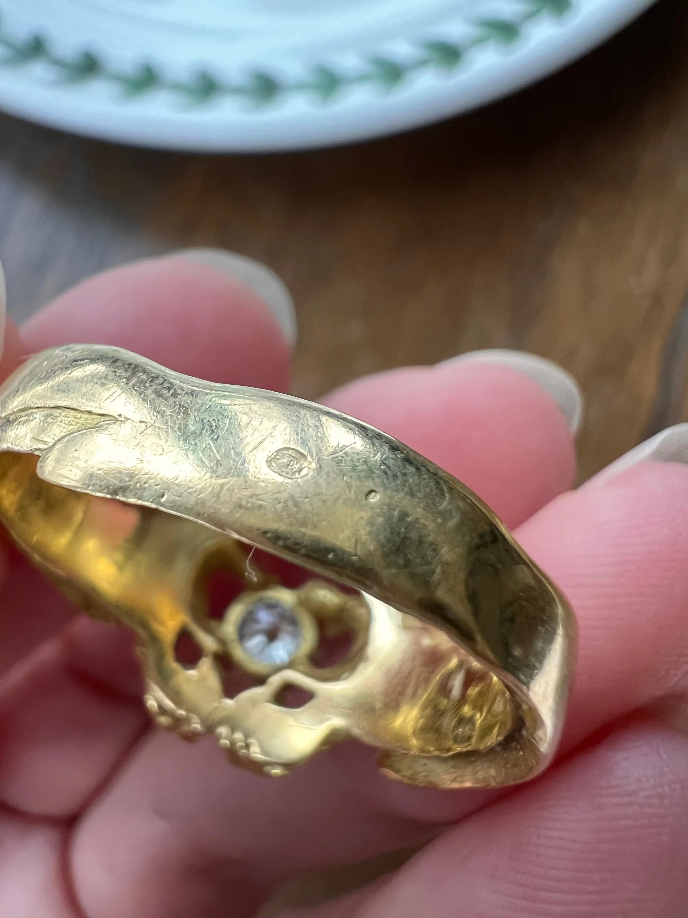 HEAVY Double DRAGON French Antique .3 Ctw Old European Cut DIAMOND RiNG 10g 18k Gold Gift Victorian Figural Unisex - Image 8