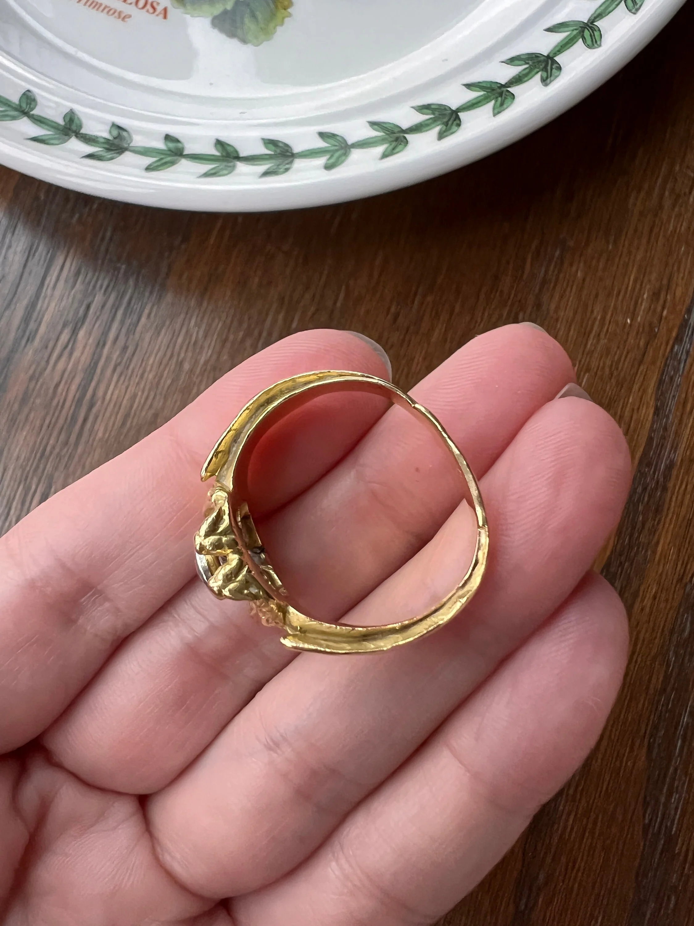 HEAVY Double DRAGON French Antique .3 Ctw Old European Cut DIAMOND RiNG 10g 18k Gold Gift Victorian Figural Unisex - Image 9
