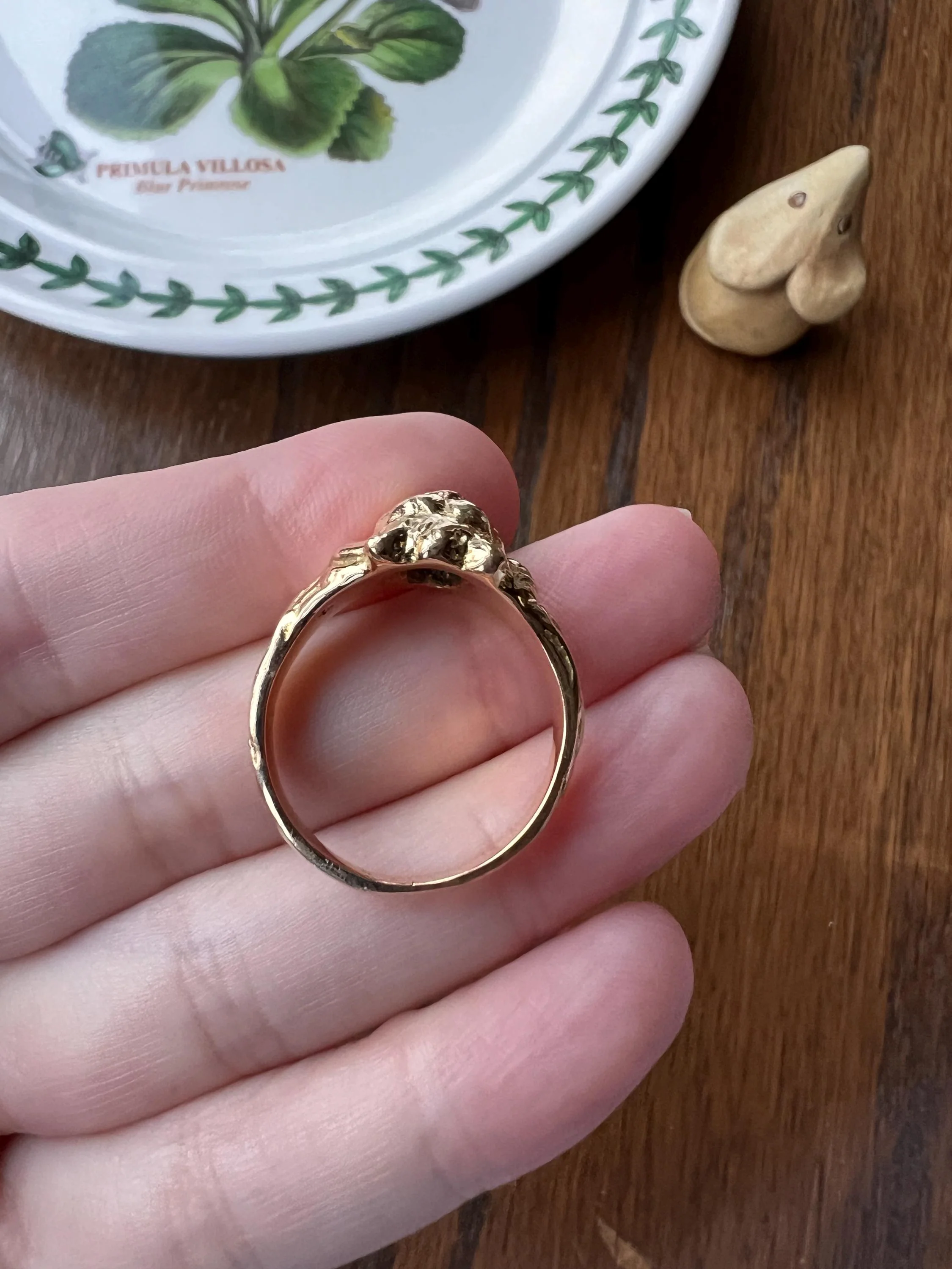 LION French Antique 18k GOLD Ring .6 Carat Transitional Cut Diamond Mouth Eyes Wide Band 3D Gift Figural Vintage Animal Unisex - Image 10