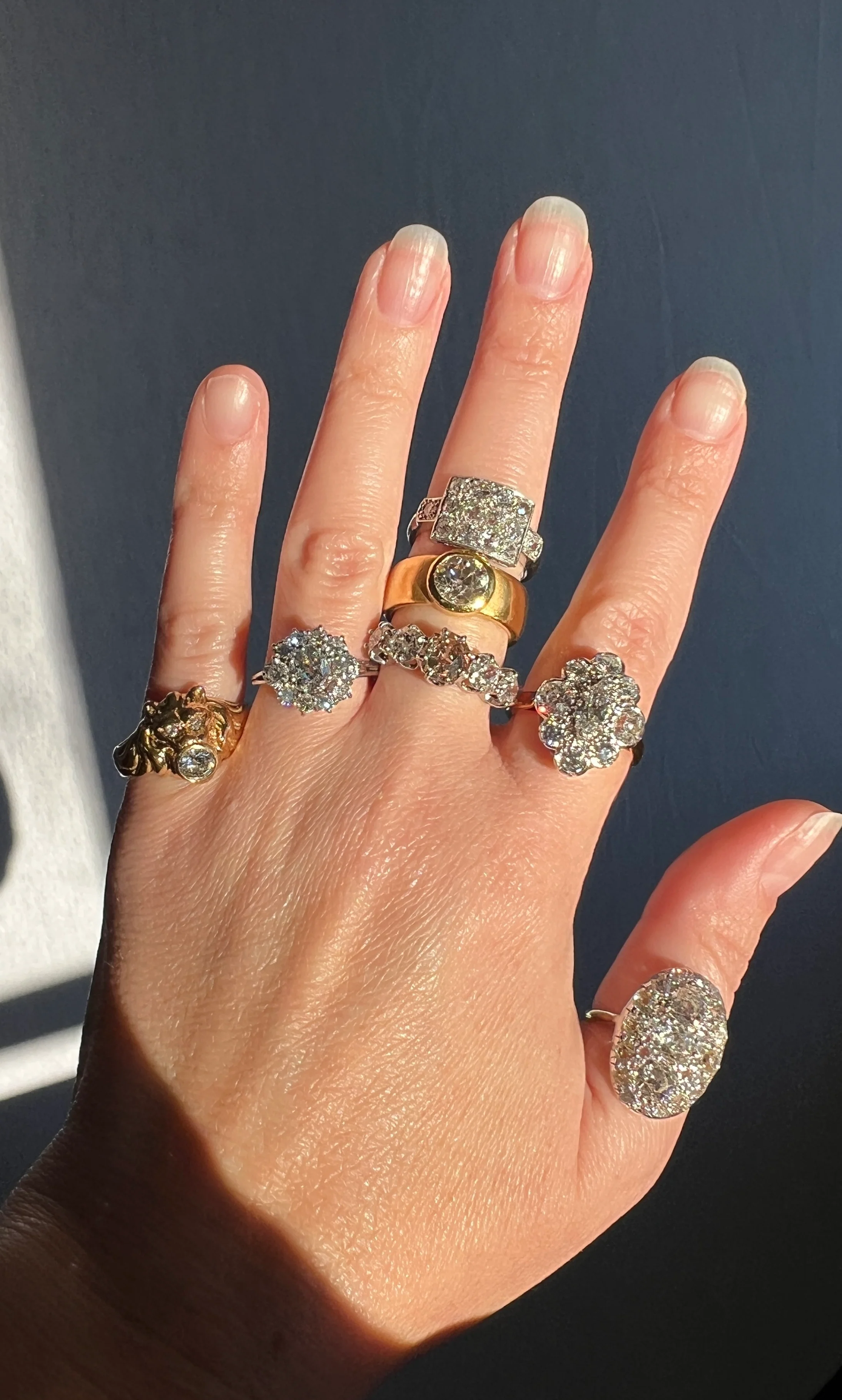 LION French Antique 18k GOLD Ring .6 Carat Transitional Cut Diamond Mouth Eyes Wide Band 3D Gift Figural Vintage Animal Unisex - Image 24