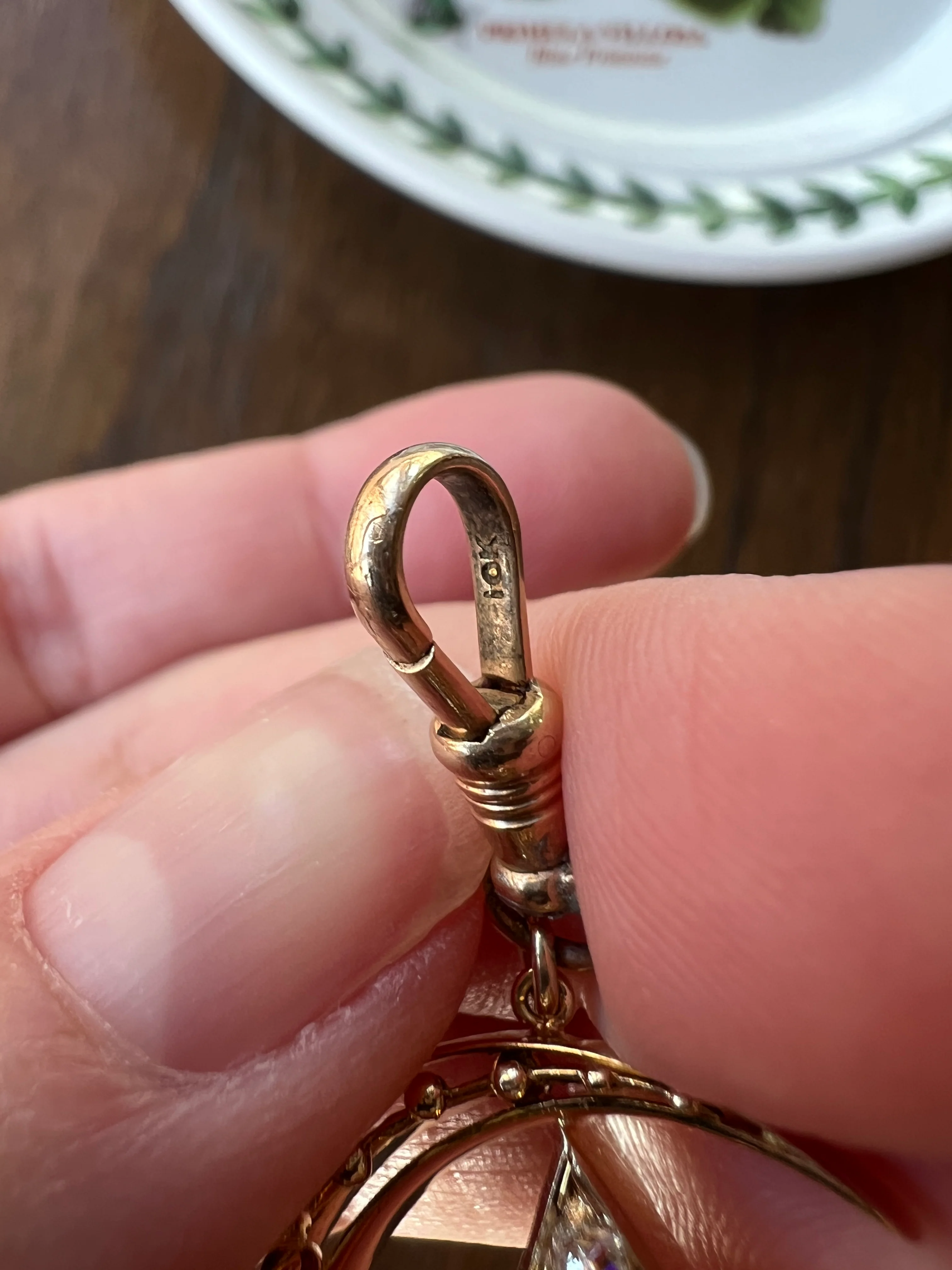 MOON STAR 1.5 Carat ANTIQUE Old Mine Cut Diamond Crescent Pendant 14k Gold 10k Dog Clip Victorian Figural Ball Rivet - Image 20