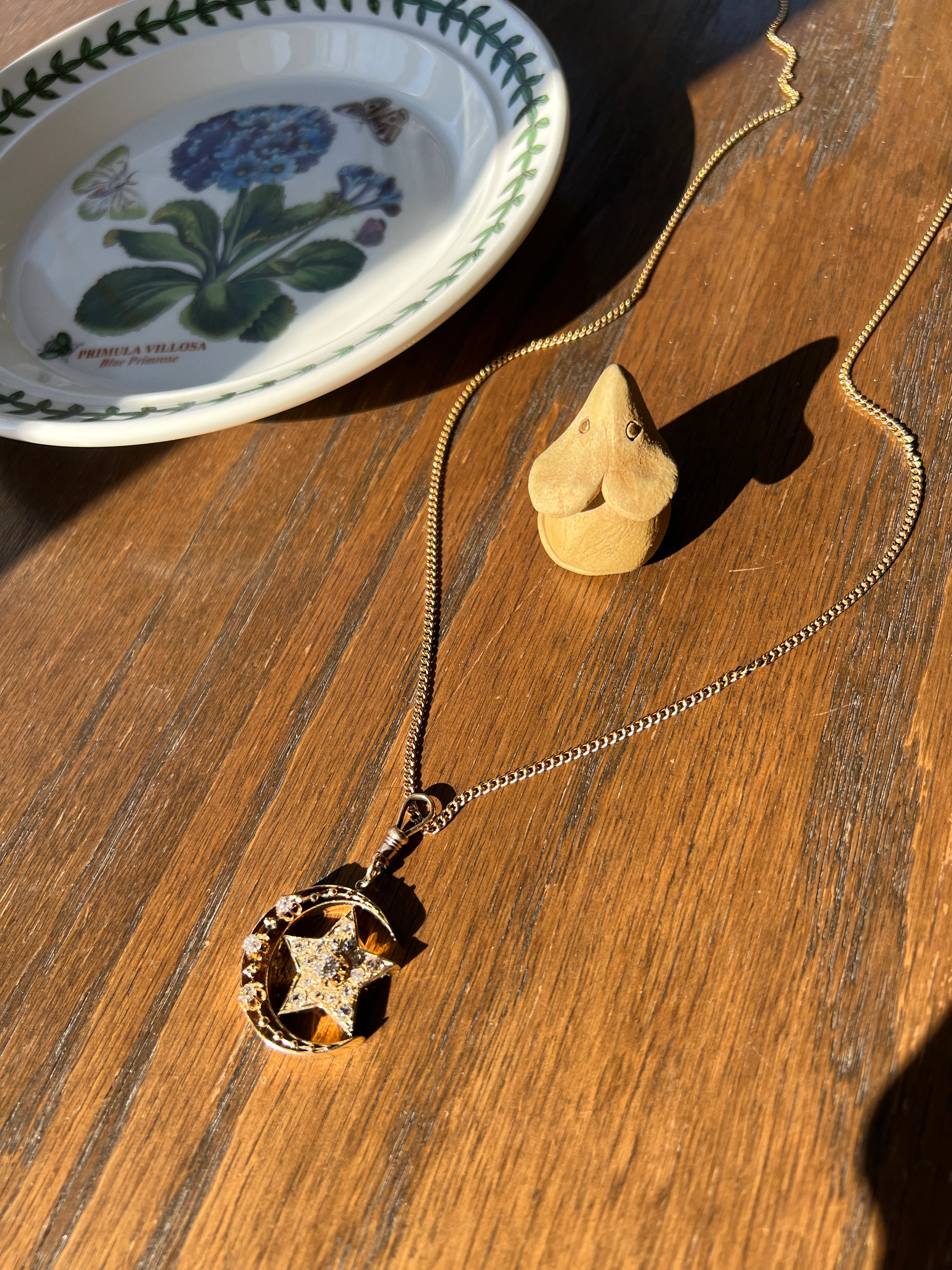 MOON STAR 1.5 Carat ANTIQUE Old Mine Cut Diamond Crescent Pendant 14k Gold 10k Dog Clip Victorian Figural Ball Rivet - Image 21