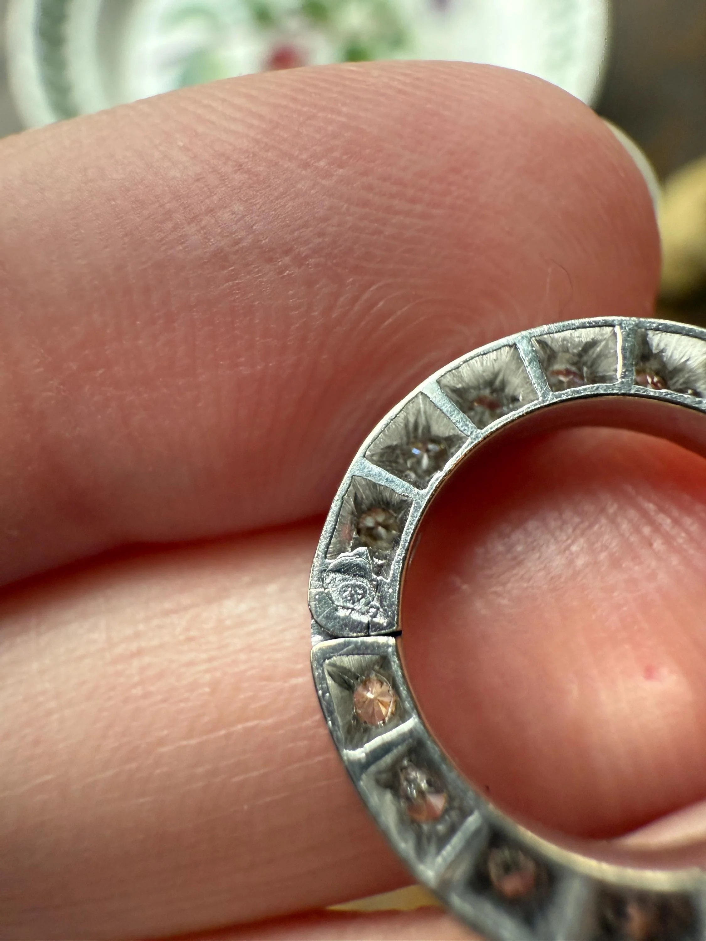 OPENING Art Deco 13 Diamond Encrusted Hinged Bale Circle Pendant Charm Holder Useful Original Parts Findings Vintage Connector - Image 10