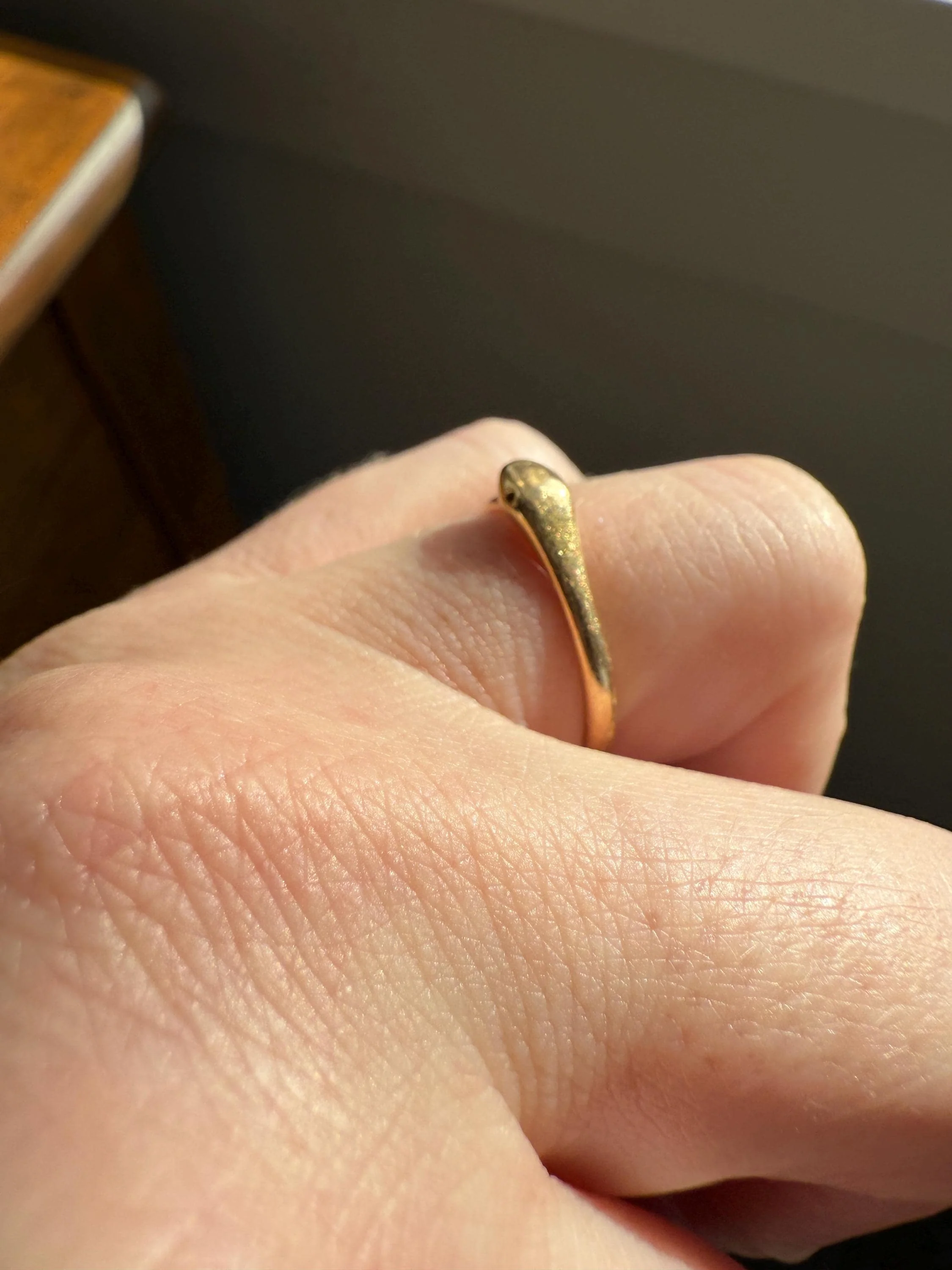 Ouroboros SNAKE Antique 18k Gold French Figural Ring Stackable Animal Band - Image 11