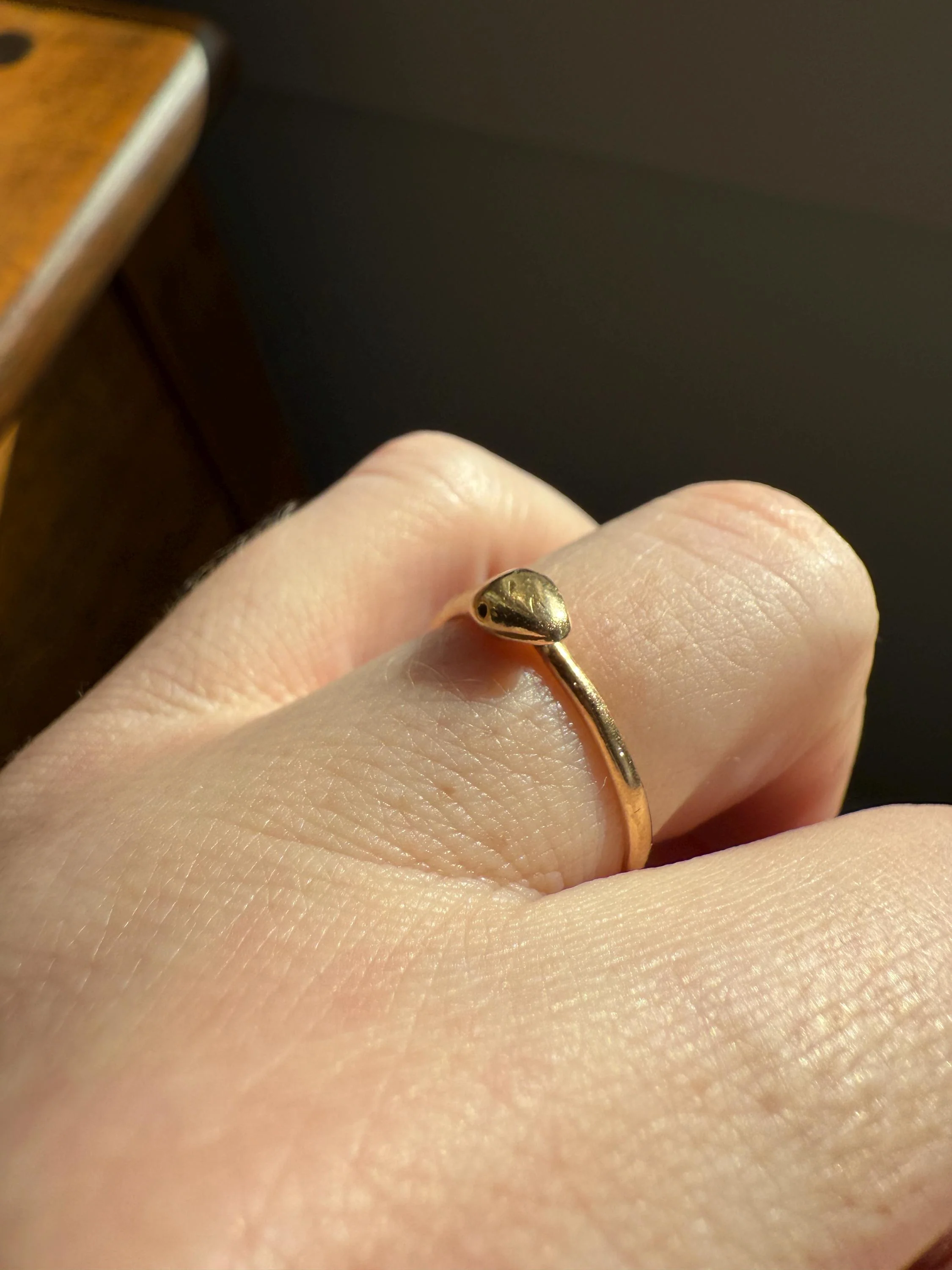 Ouroboros SNAKE Antique 18k Gold French Figural Ring Stackable Animal Band - Image 3