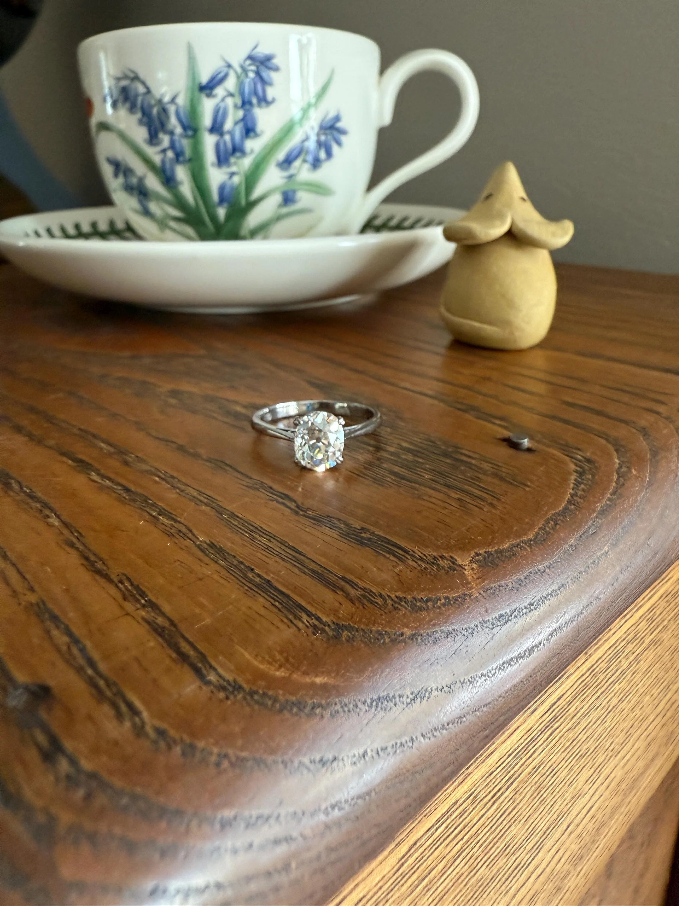 OVAL Antique 1.87 Carat Eye CLEAN Elongated Old Mine Cut DIAMOND Solitaire Engagement Ring w/ cert French 18k White Gold 1.87ct OmC - Image 12