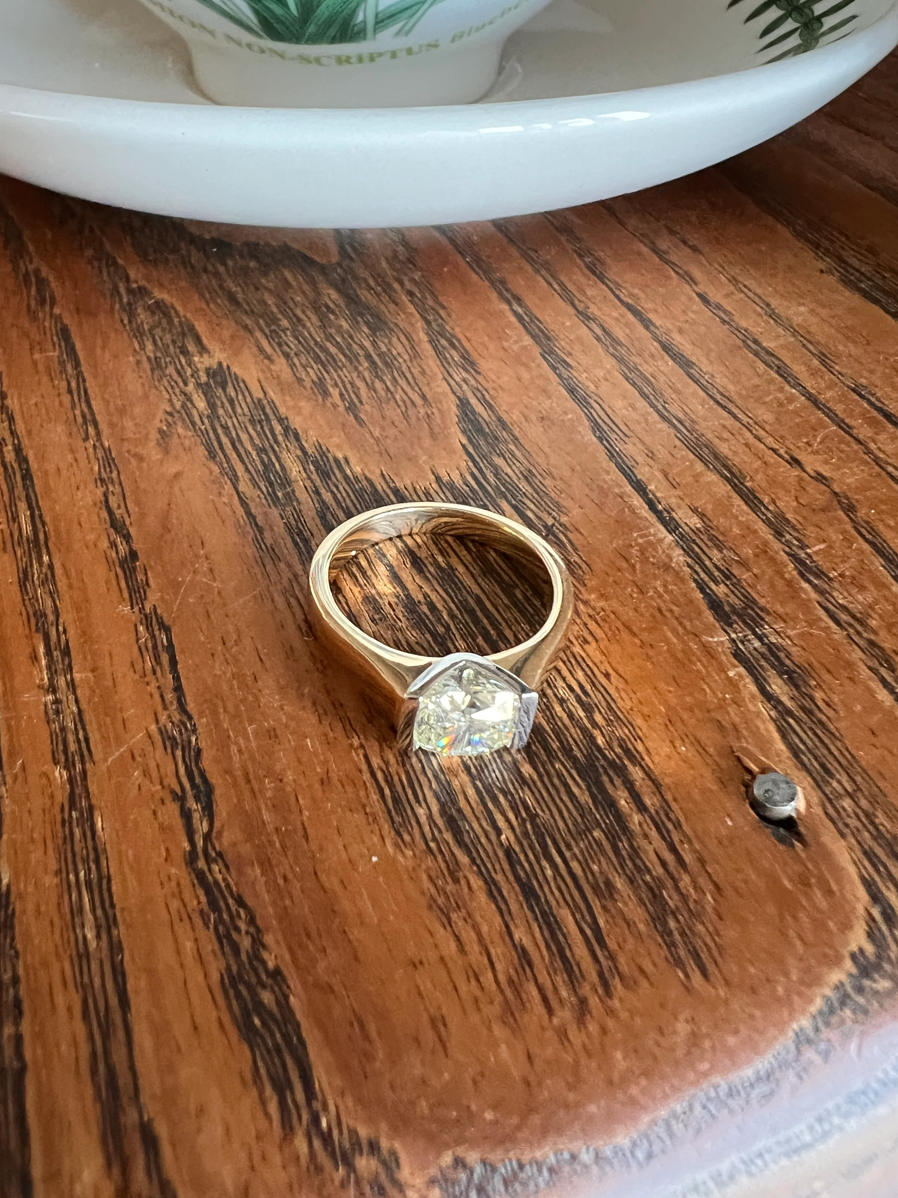 Pale Yellow VVS Eye Clean 1.18 Carat Cushion Cut DIAMOND Ring w/ CERT. French Vintage Solitaire 18k Gold Tension Bezel Engagement - Image 23
