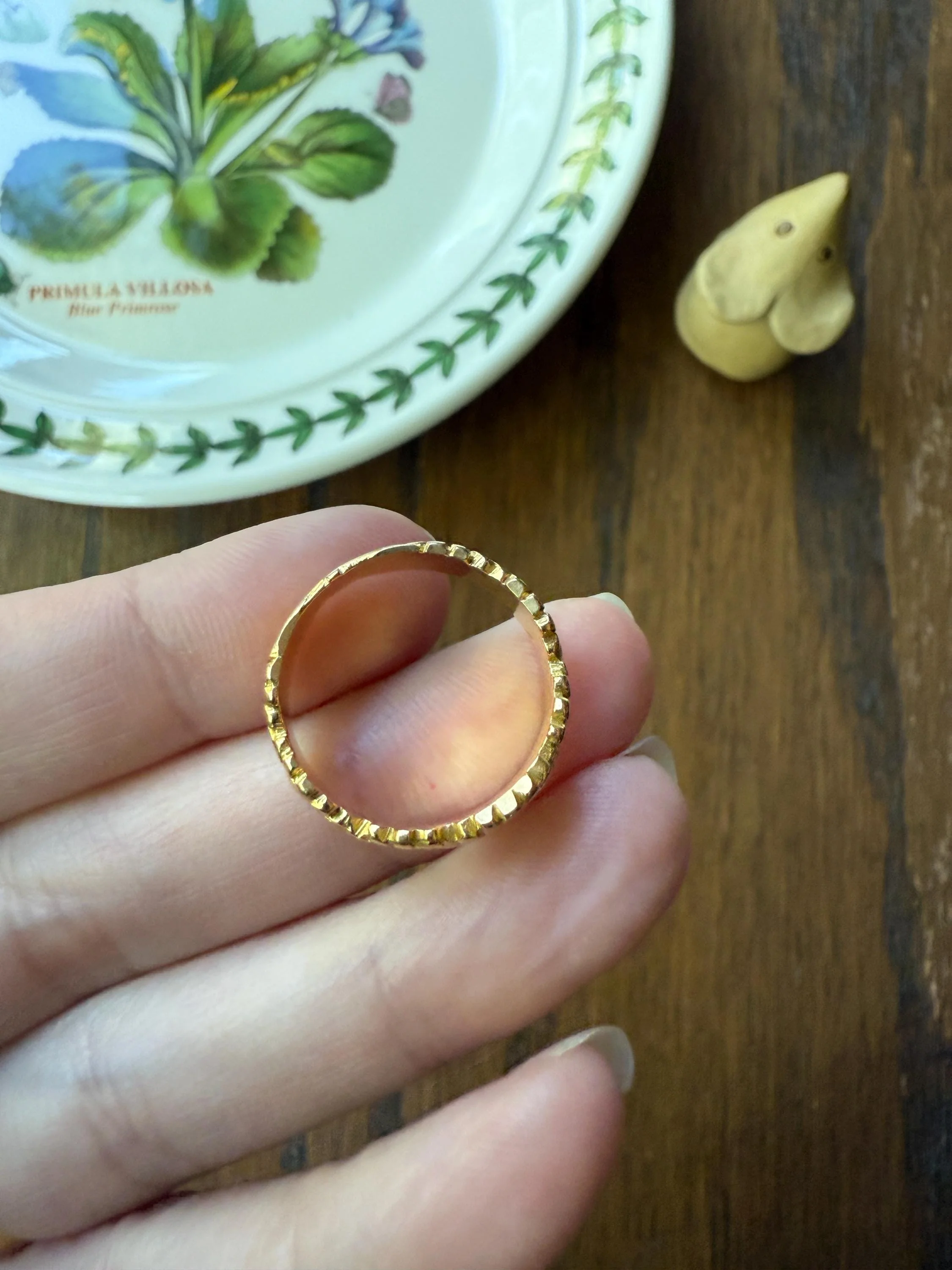 Rare Daisy Chain French Antique Figural 18k Gold Ring Floral Art Nouveau Belle Epoque 7 Flower Wide Wedding Eternity Band Stacker - Image 10
