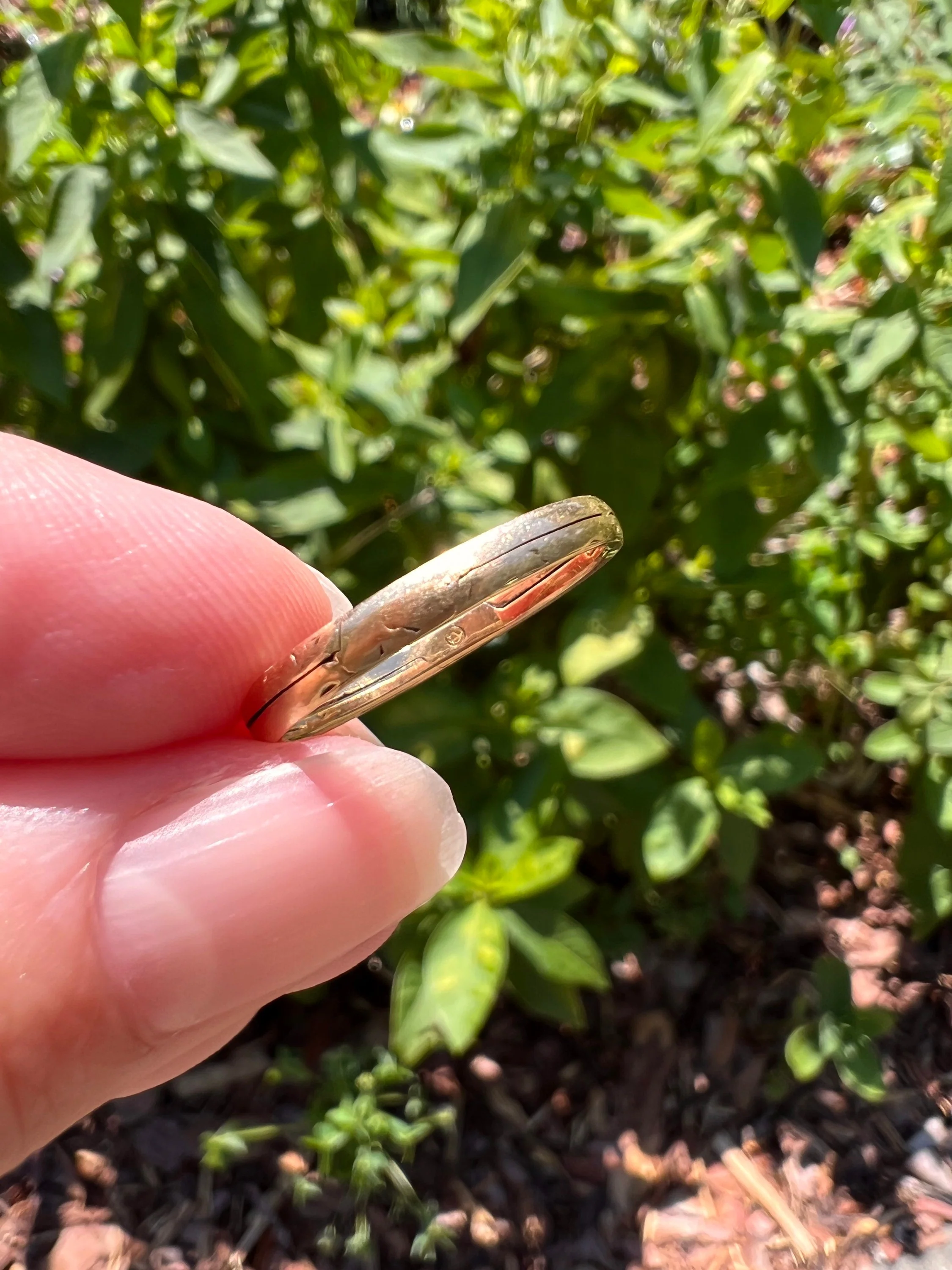 RARE French Nobility HINGED Ring Engraved / Dated 1854 Antique GIMMEL Wedding Band 18k Gold - Image 5