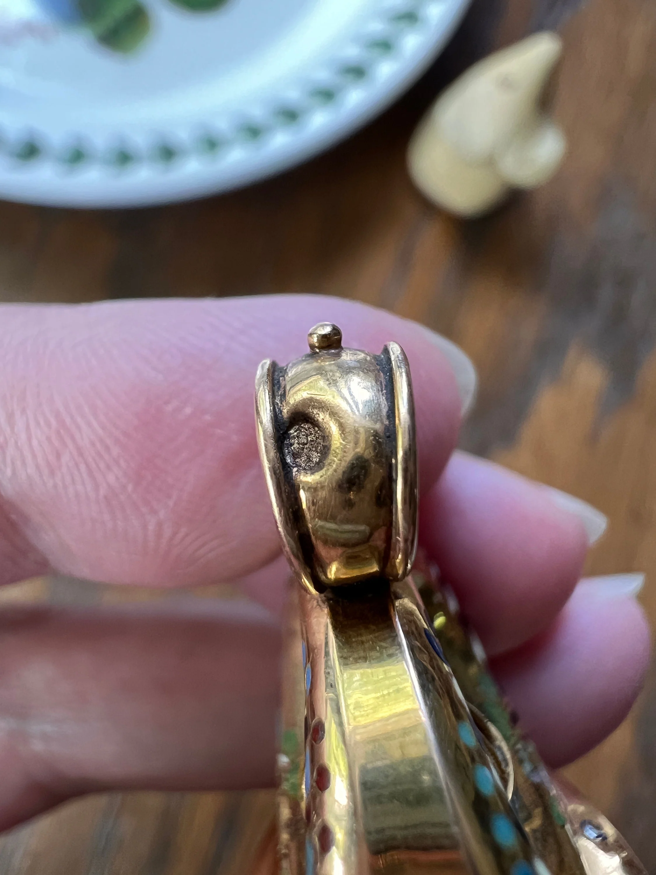 RARE Georgian MUSIC Box Antique MECHANICAL Seal Pendant 18k Gold Enamel - Image 10