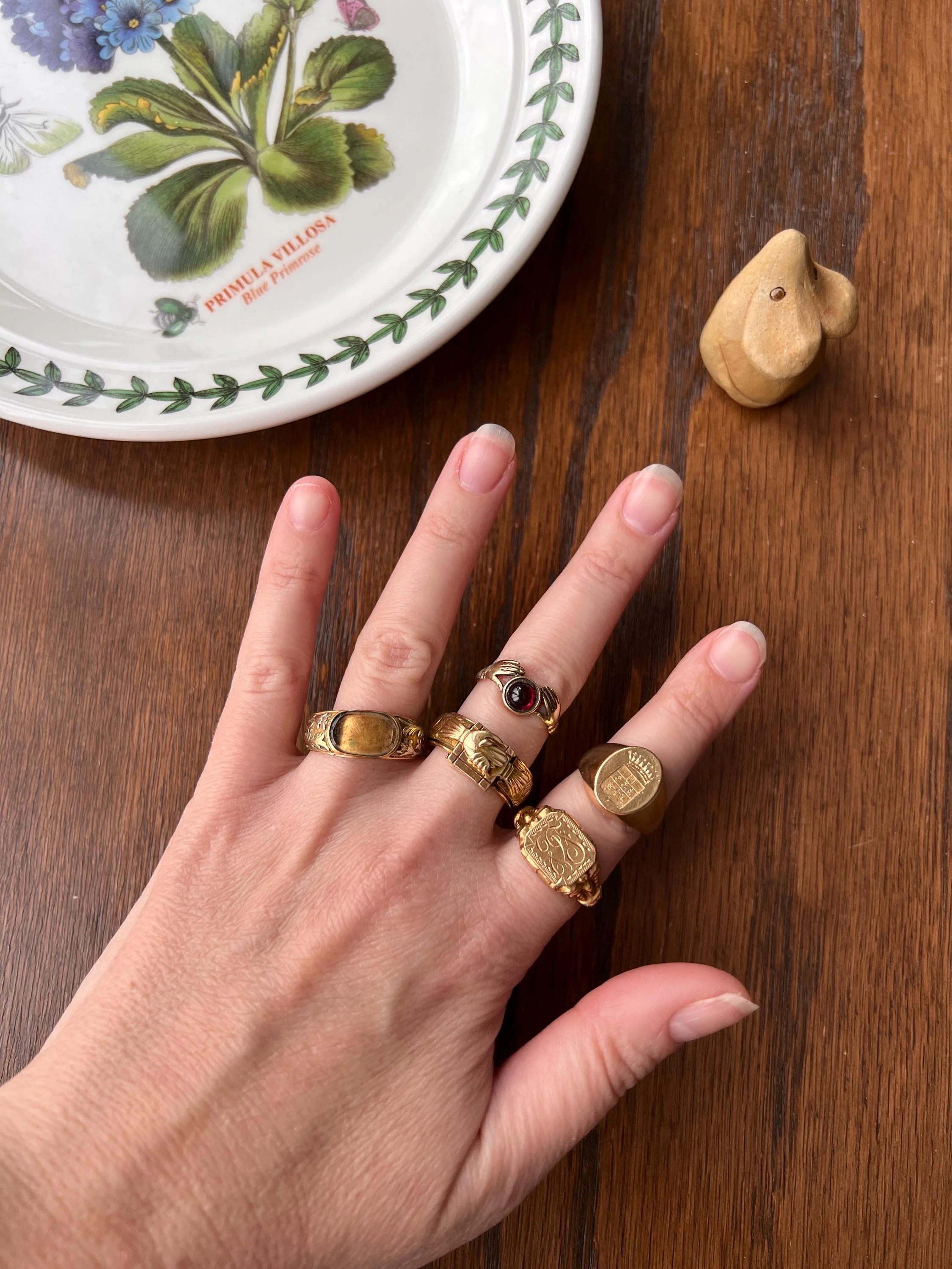 Rare Mazel Tov FEDE Hands Gimmel LOCKET Ring OPENING Secret Panel Doors Vintage to Antique 18k Gold - Image 11