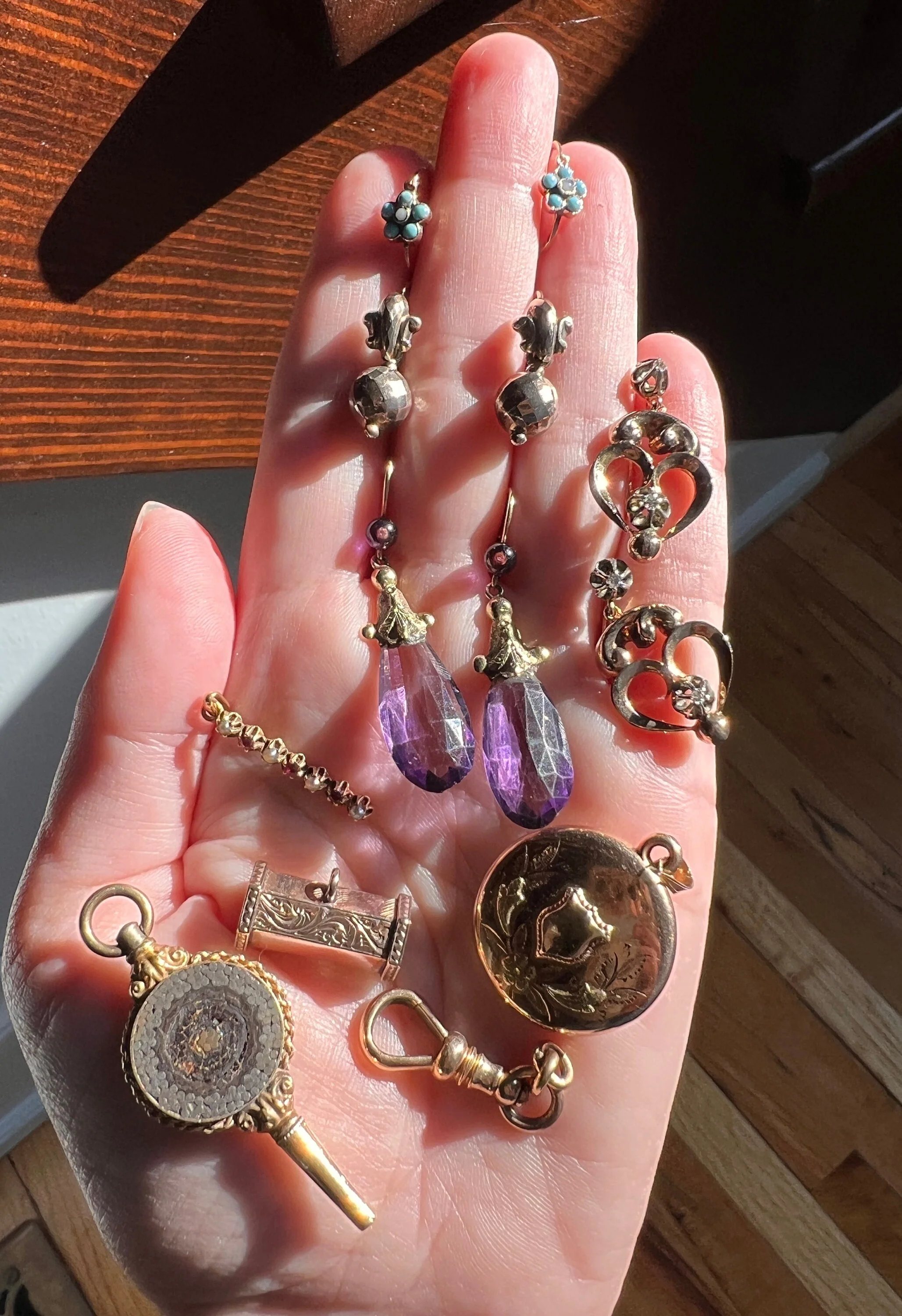 Rare VICTORIAN Transatlantic Cable SOUVENIR PENDANT 14k Gold 1800s Geometric Watch Key Historical Significance - Image 10