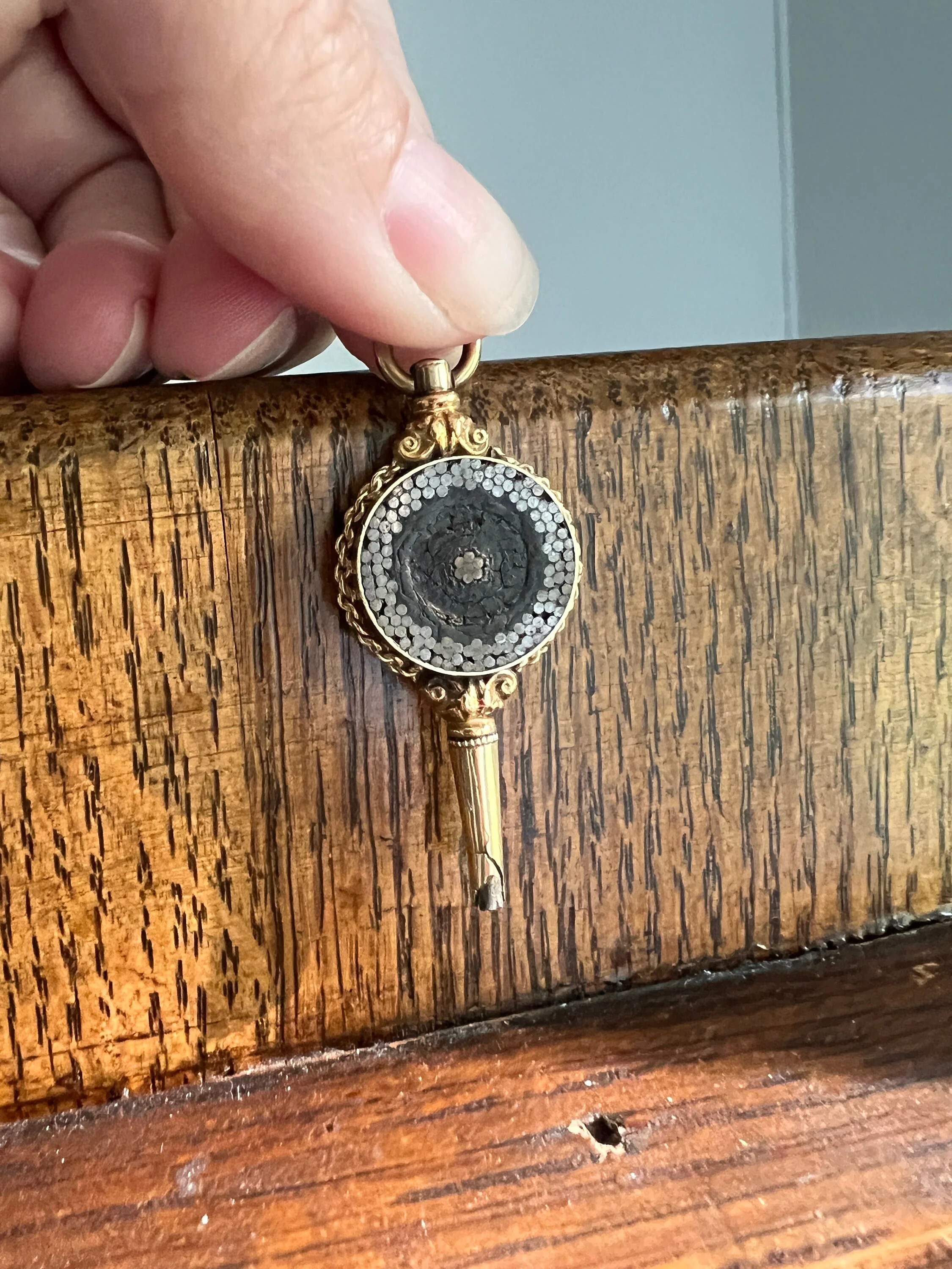 Rare VICTORIAN Transatlantic Cable SOUVENIR PENDANT 14k Gold 1800s Geometric Watch Key Historical Significance - Image 6