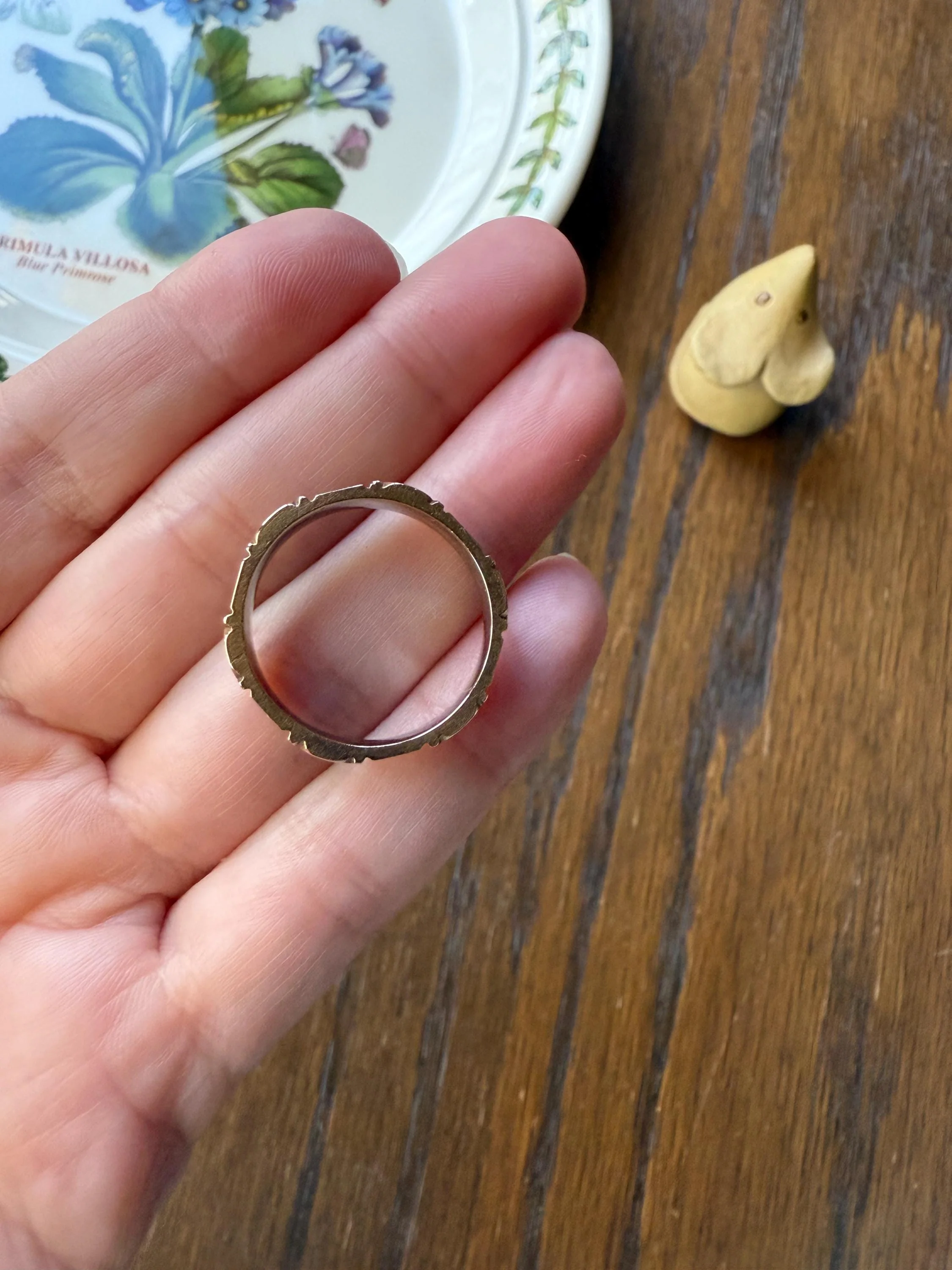 REGARD Antique Love Token Ring 14k Gold Ring Romantic Victorian Engraved Ornate Cigar Eternity Band Wedding Stacker Love Gift Jewelry Words - Image 15