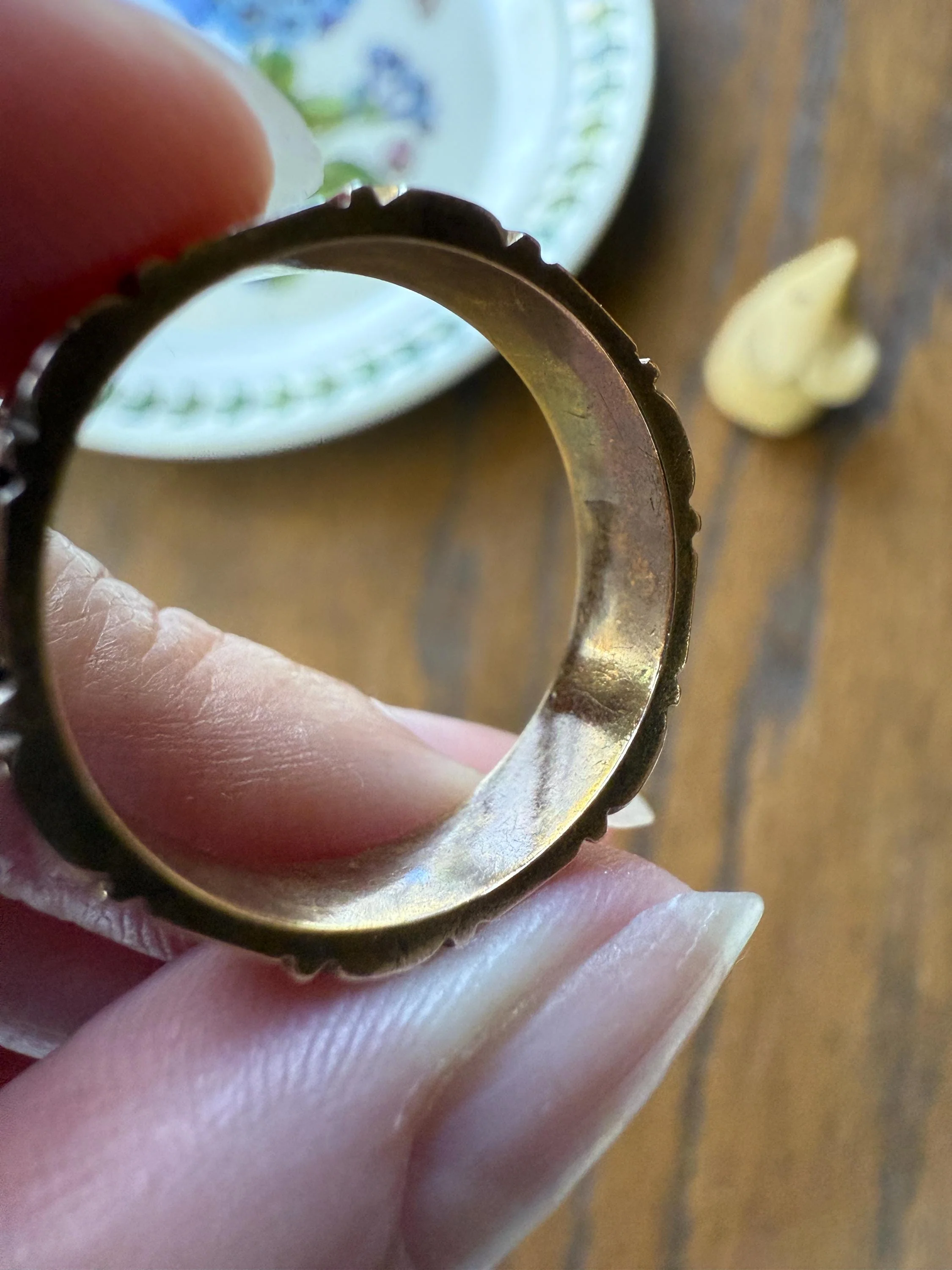 REGARD Antique Love Token Ring 14k Gold Ring Romantic Victorian Engraved Ornate Cigar Eternity Band Wedding Stacker Love Gift Jewelry Words - Image 16