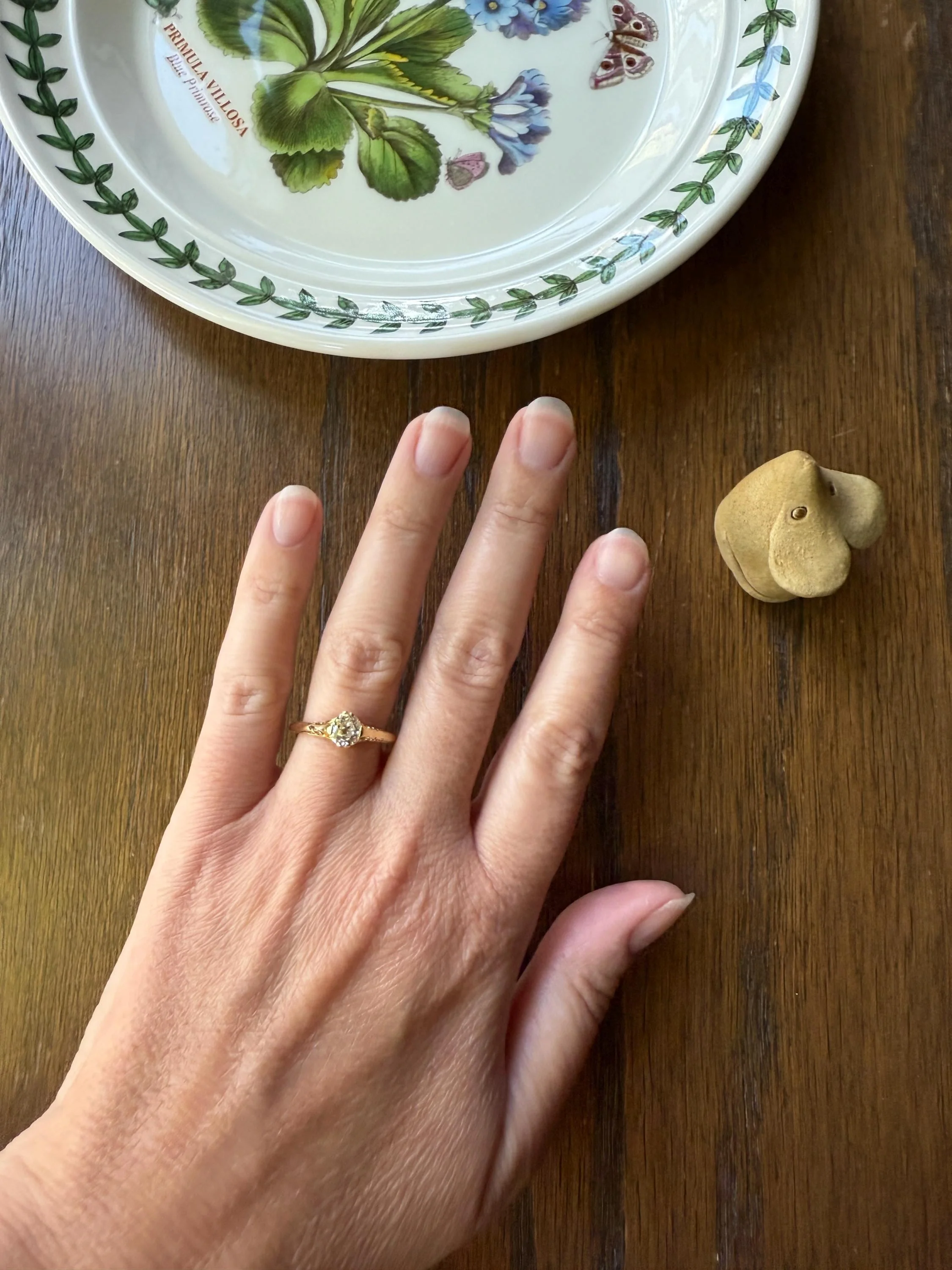 Scrolled Eye Clean Antique .7 Carat Old Mine Cut DIAMOND Solitaire Ornate Victorian Engagement Ring 18k Gold Romantic Gift - Image 16