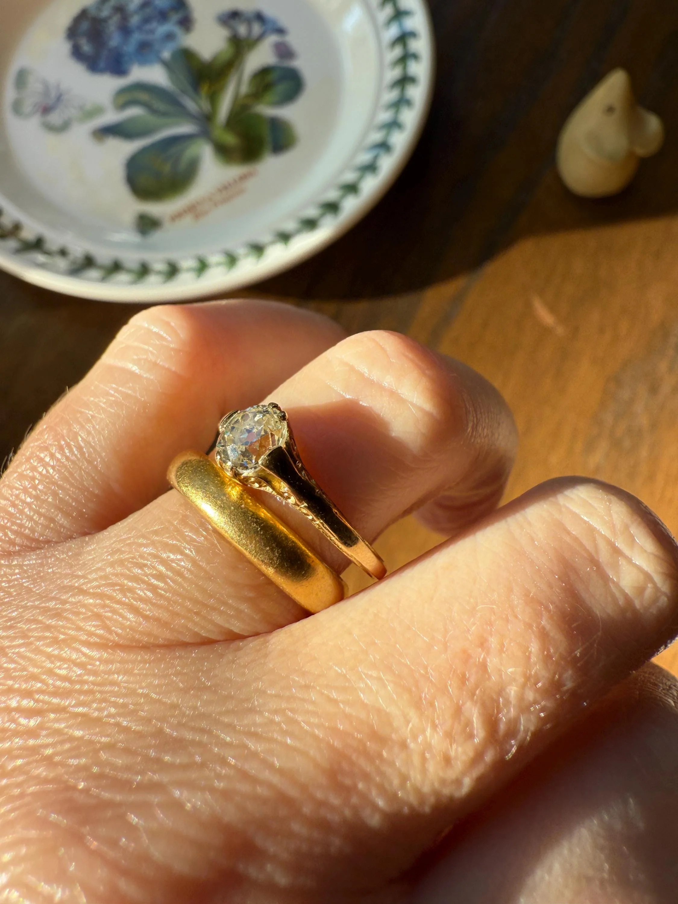 Scrolled Eye Clean Antique .7 Carat Old Mine Cut DIAMOND Solitaire Ornate Victorian Engagement Ring 18k Gold Romantic Gift - Image 18