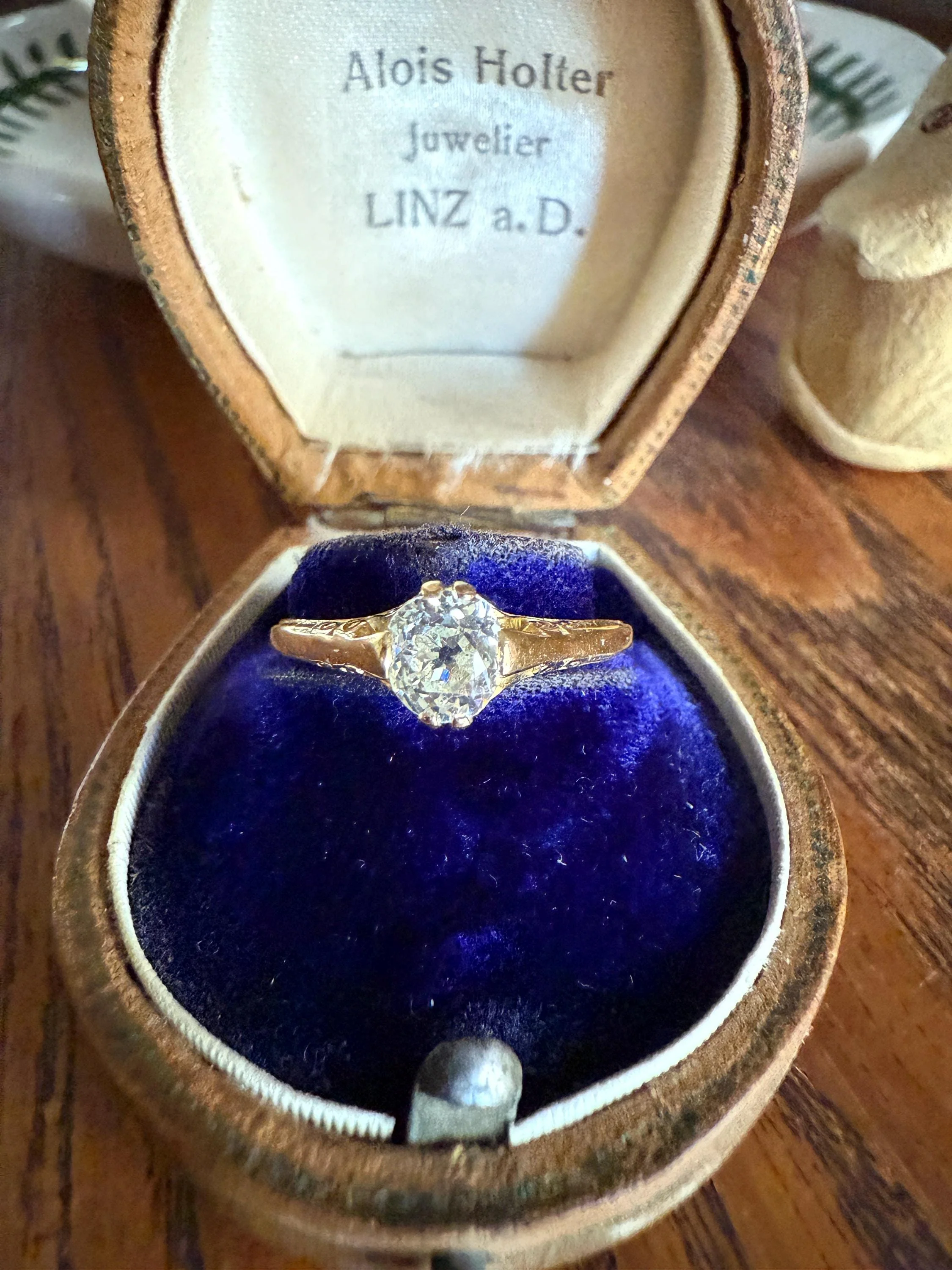 Scrolled Eye Clean Antique .7 Carat Old Mine Cut DIAMOND Solitaire Ornate Victorian Engagement Ring 18k Gold Romantic Gift - Image 7