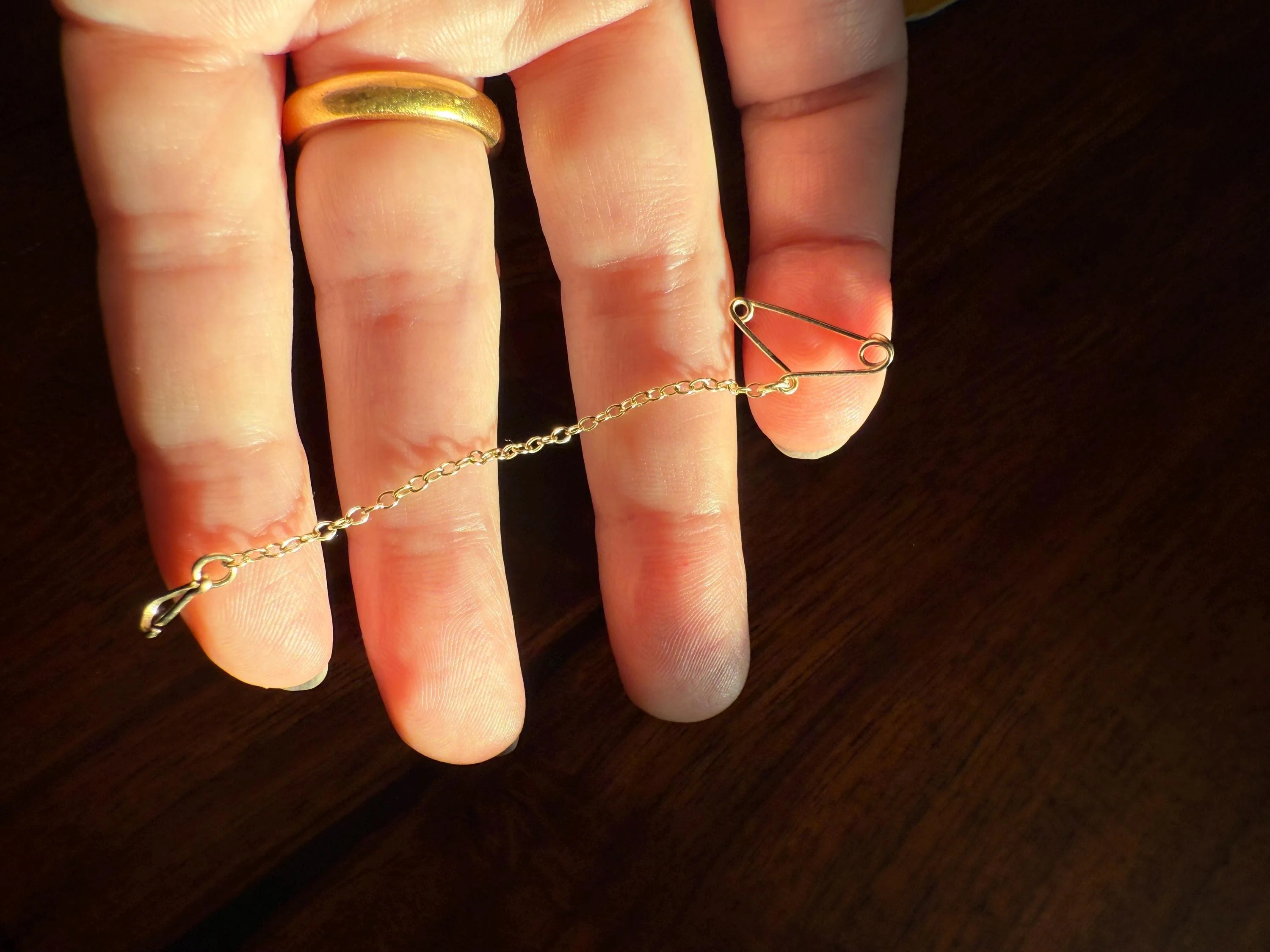 Safety Chain Doodad Pin Hanger HOOK Dainty CHAIN ANTIQUE .5g 10k Gold Solid 72mm Pendant Holder Extender Connector Neckmess Parts Findings - Image 2