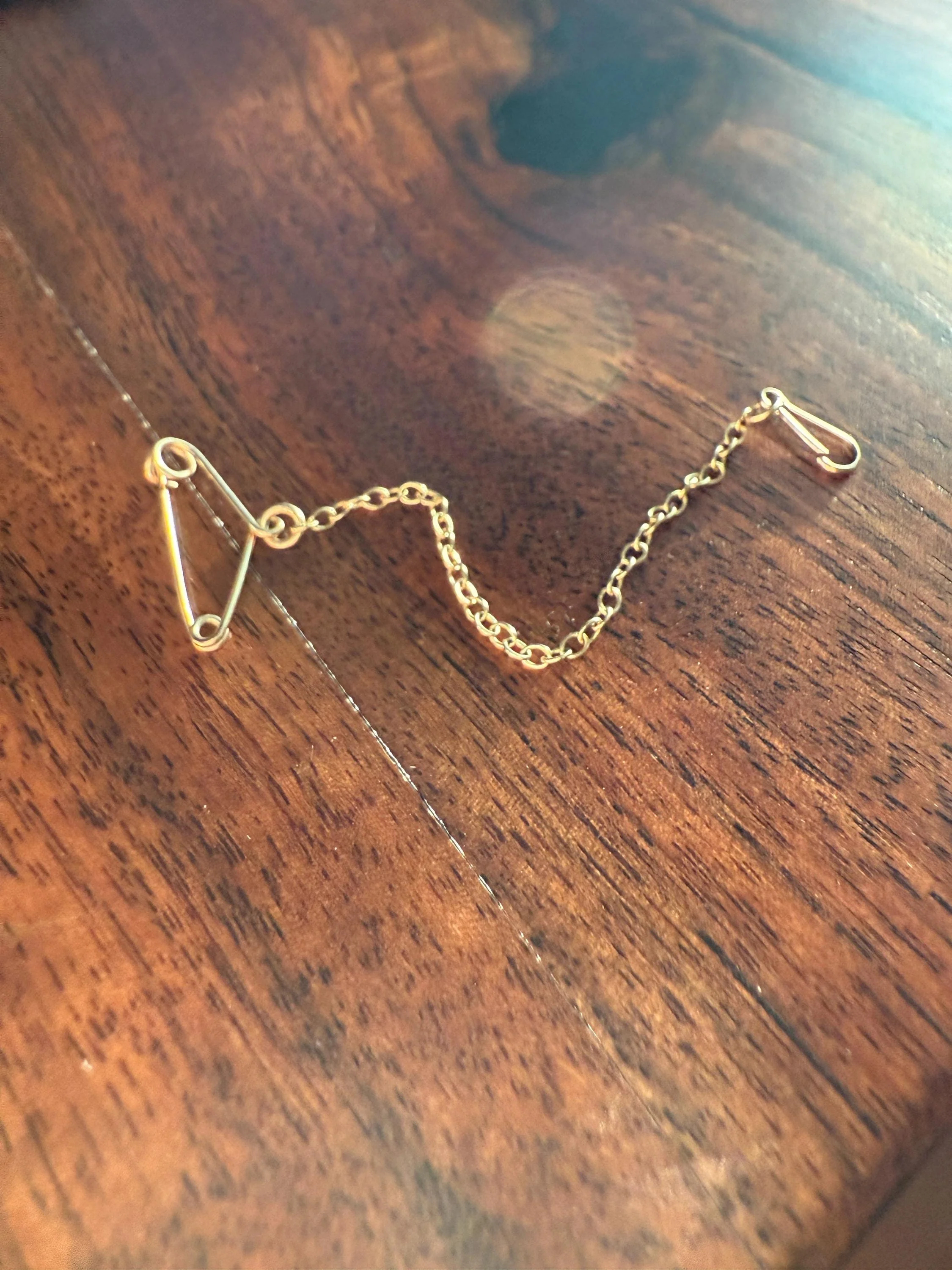 Safety Chain Doodad Pin Hanger HOOK Dainty CHAIN ANTIQUE .5g 10k Gold Solid 72mm Pendant Holder Extender Connector Neckmess Parts Findings - Image 3