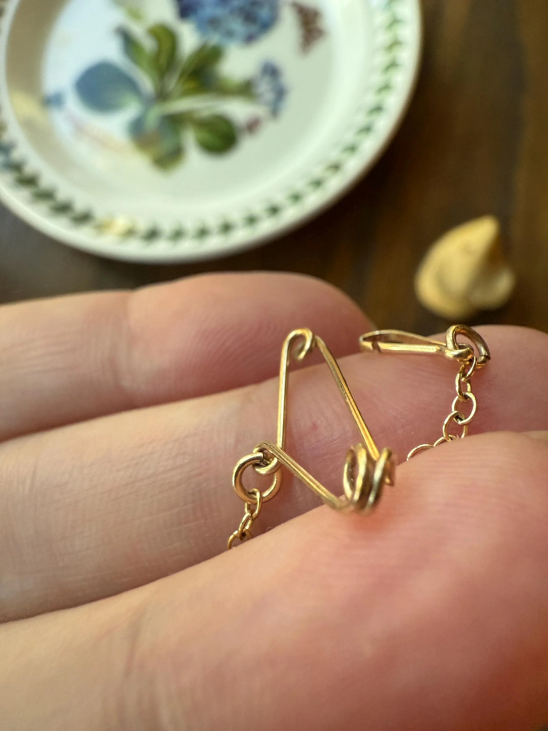 Safety Chain Doodad Pin Hanger HOOK Dainty CHAIN ANTIQUE .5g 10k Gold Solid 72mm Pendant Holder Extender Connector Neckmess Parts Findings - Image 4
