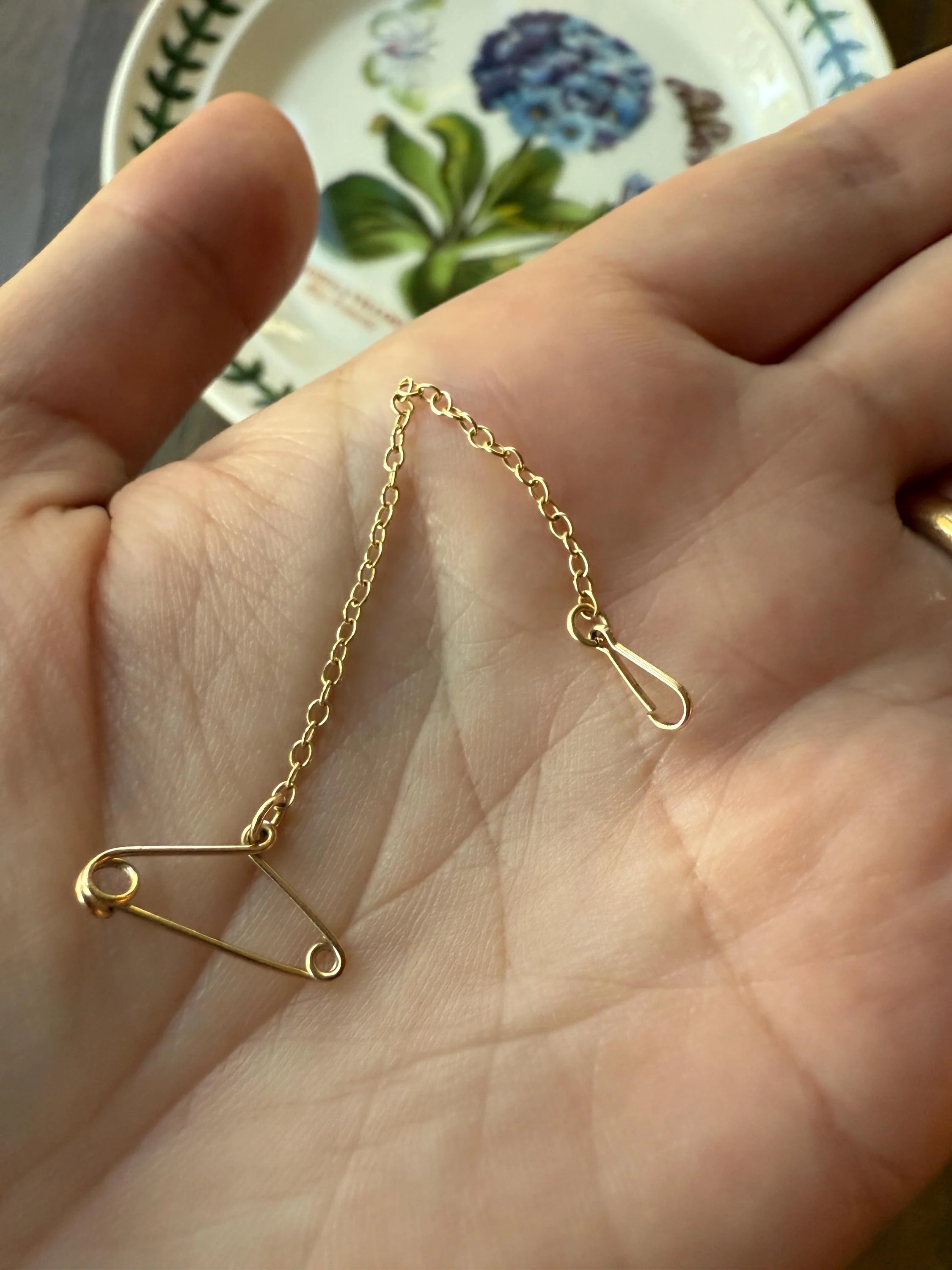Safety Chain Doodad Pin Hanger HOOK Dainty CHAIN ANTIQUE .5g 10k Gold Solid 72mm Pendant Holder Extender Connector Neckmess Parts Findings - Image 5