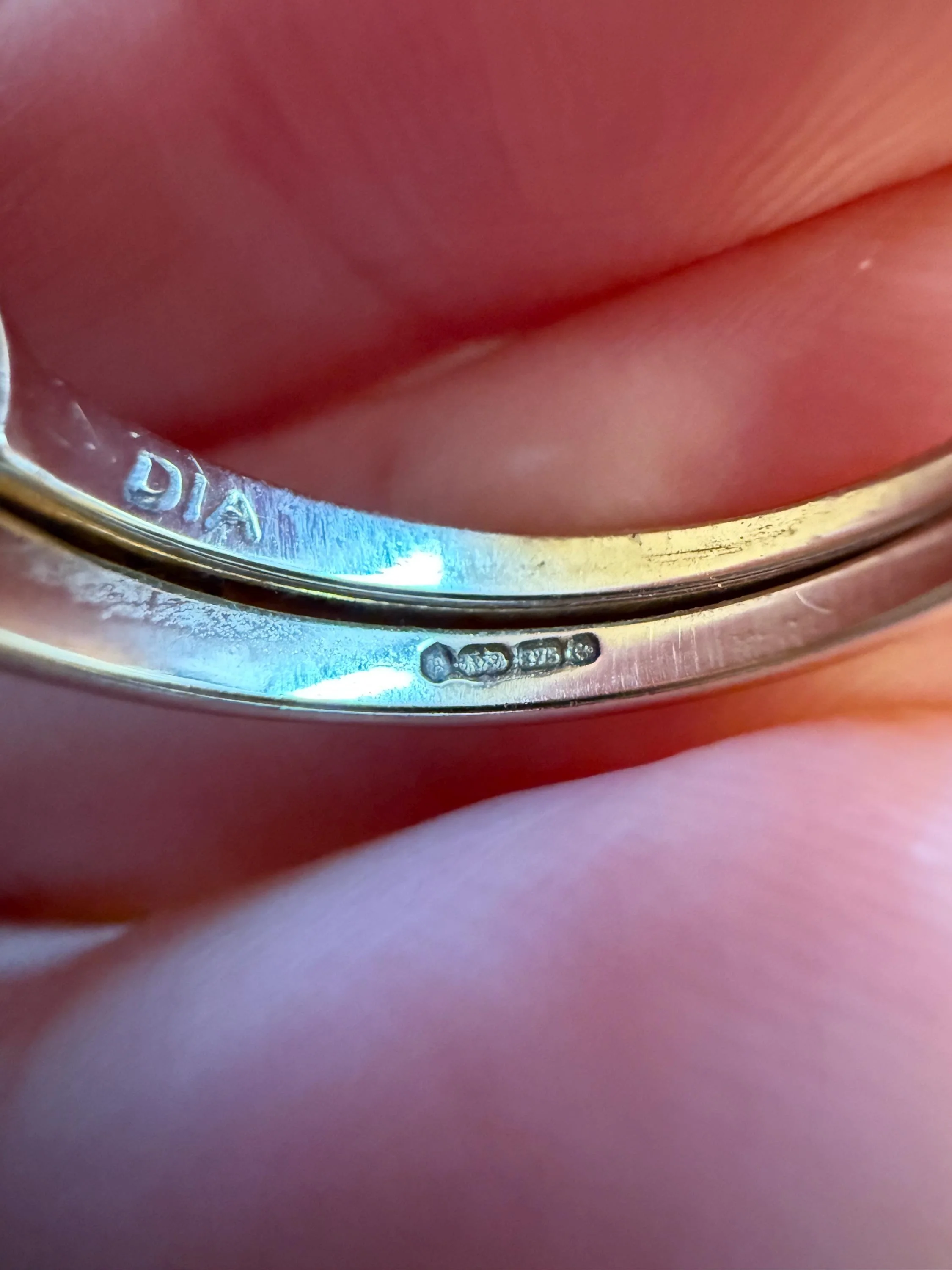 SECRET Vintage HEART " I Love You " Two Part Opening 9k Gold Double Band Ring Diamond Hinged Figural Scrolled Shoulders - Image 14