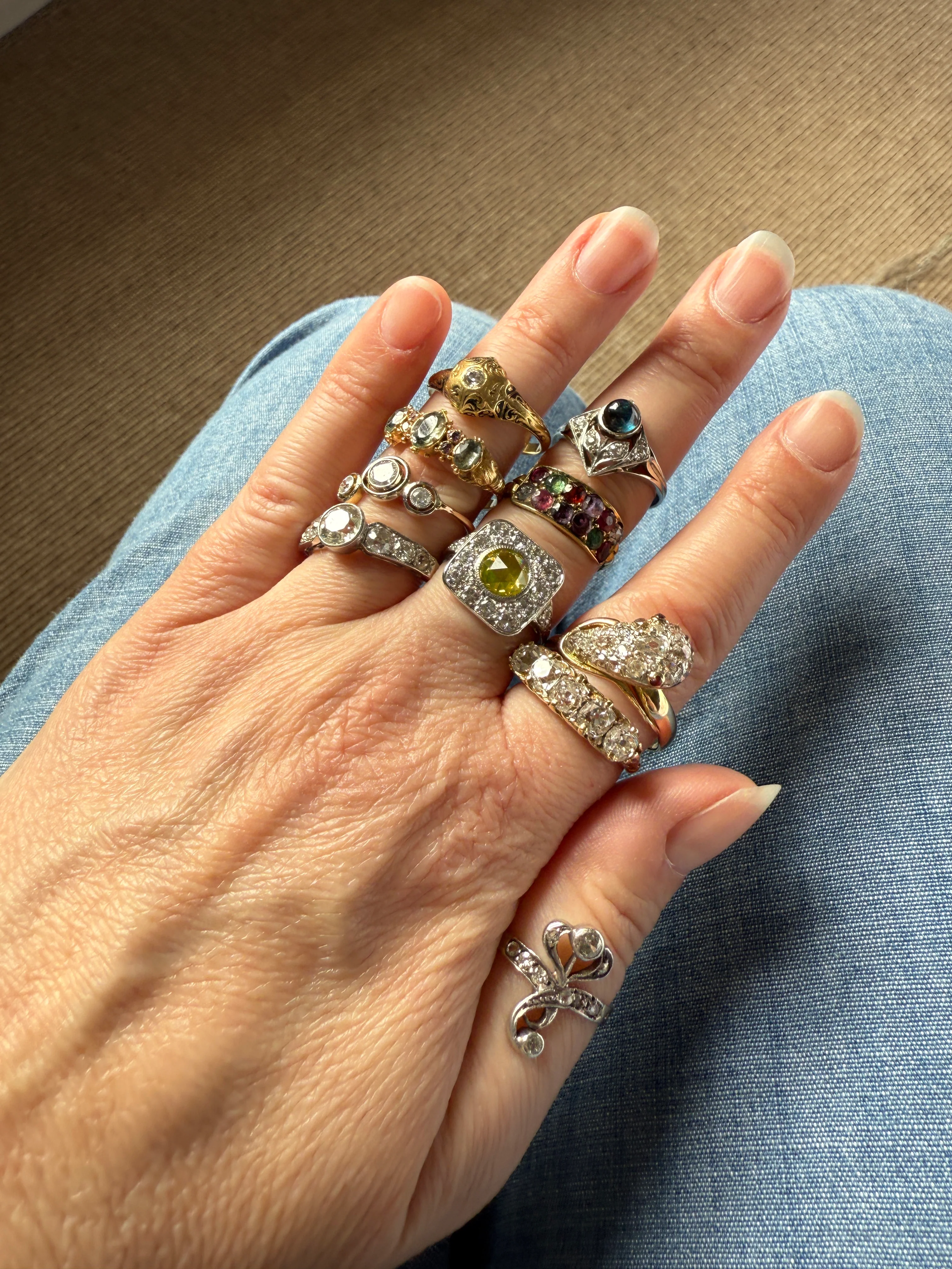 SNAKE Antique Figural Ring Chunky 1.5 Carat Rose Old Mine Cut Diamonds Encrusted Head Center Pear Ruby Eyes 18k Gold Solid 3D Band - Image 23