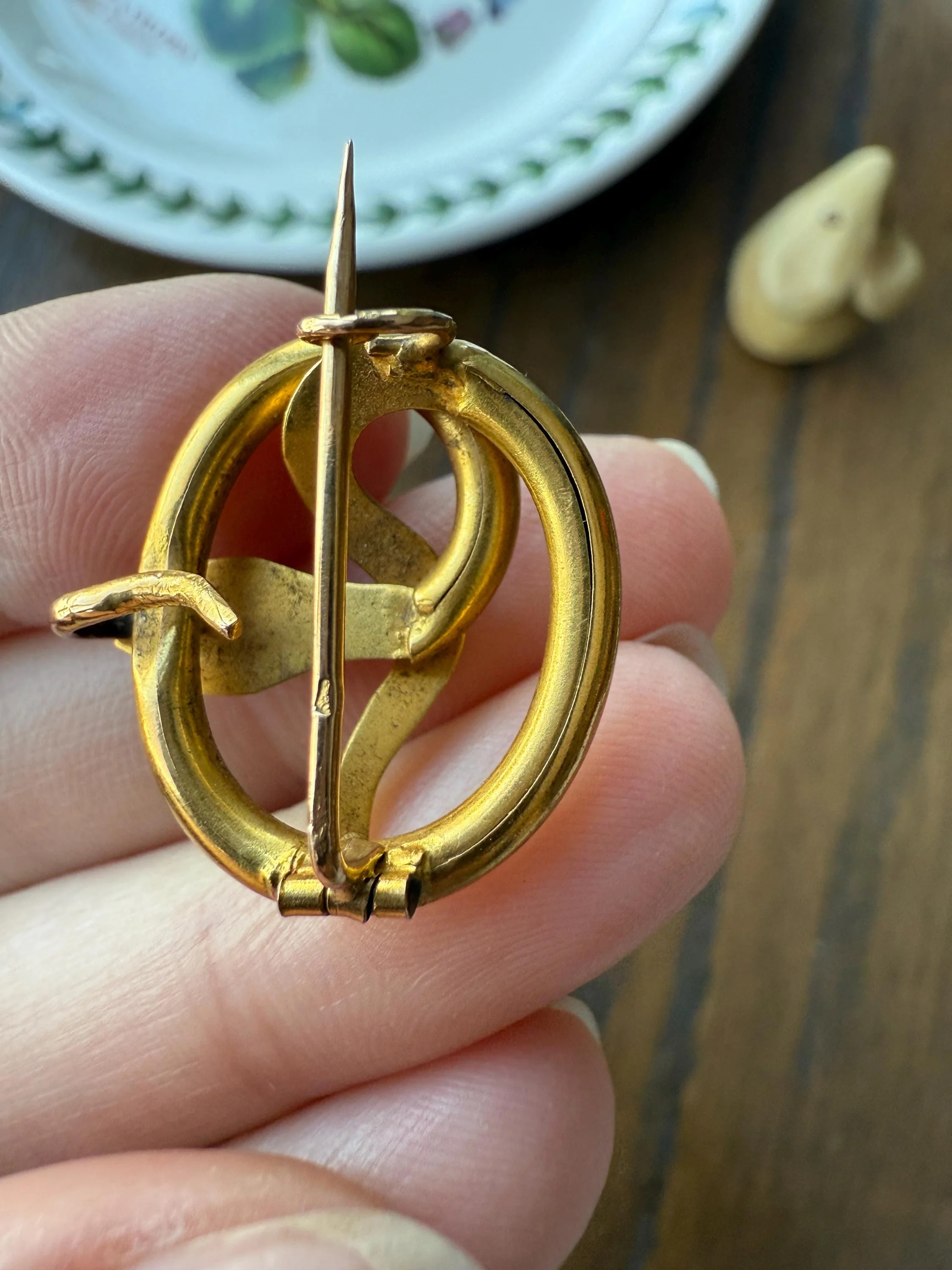 SNAKE Victorian Antique Figural 18k Gold Solid French Brooch w/ Pendant Holder Extender Connector Green Emerald Head Ruby Eyes - Image 19